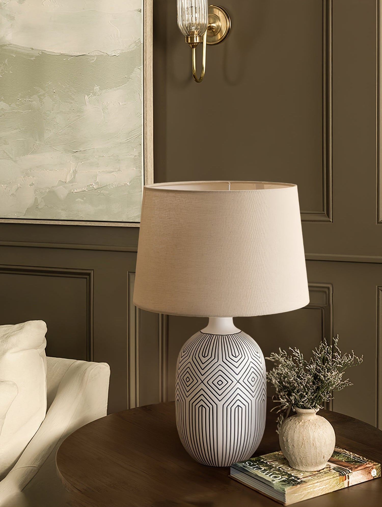 Brittany Modern Ceramics Table Lamp-Neutral Decor