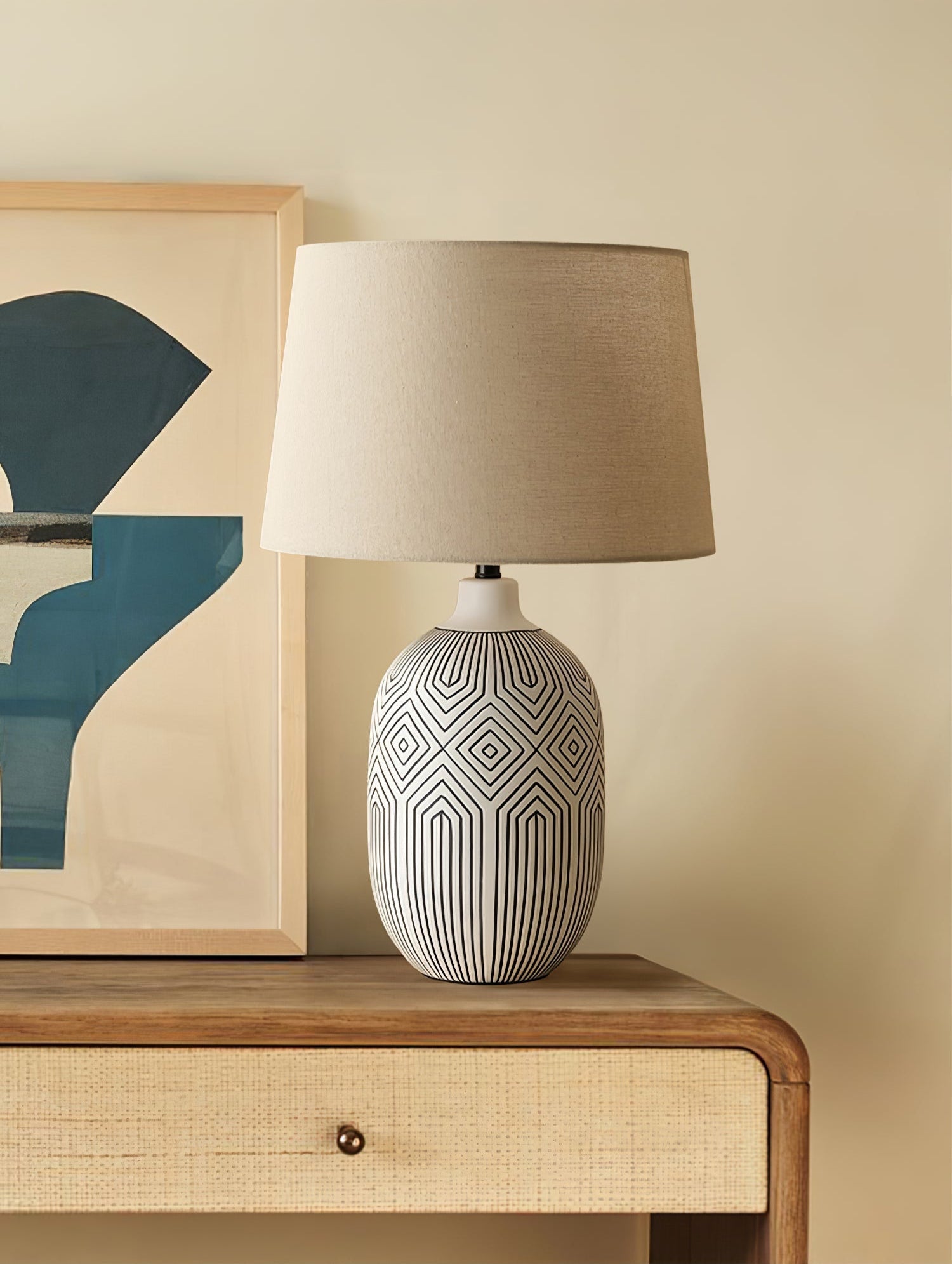 Brittany Modern Ceramics Table Lamp-Neutral Decor