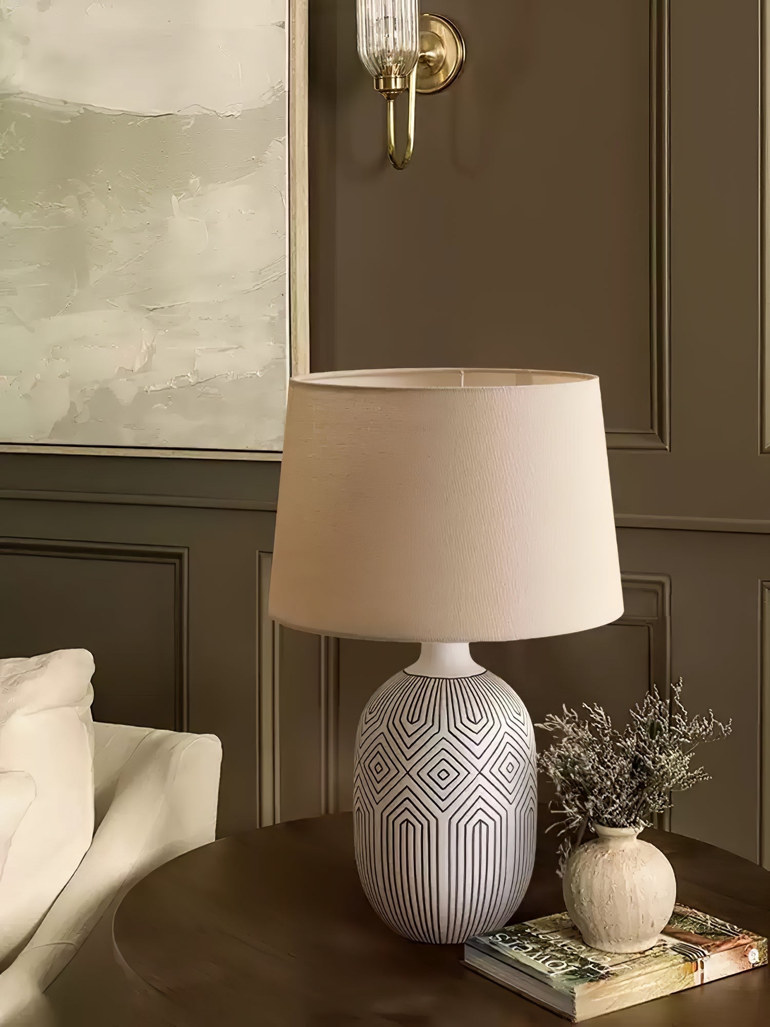 Brittany Modern Ceramics Table Lamp-Neutral Decor
