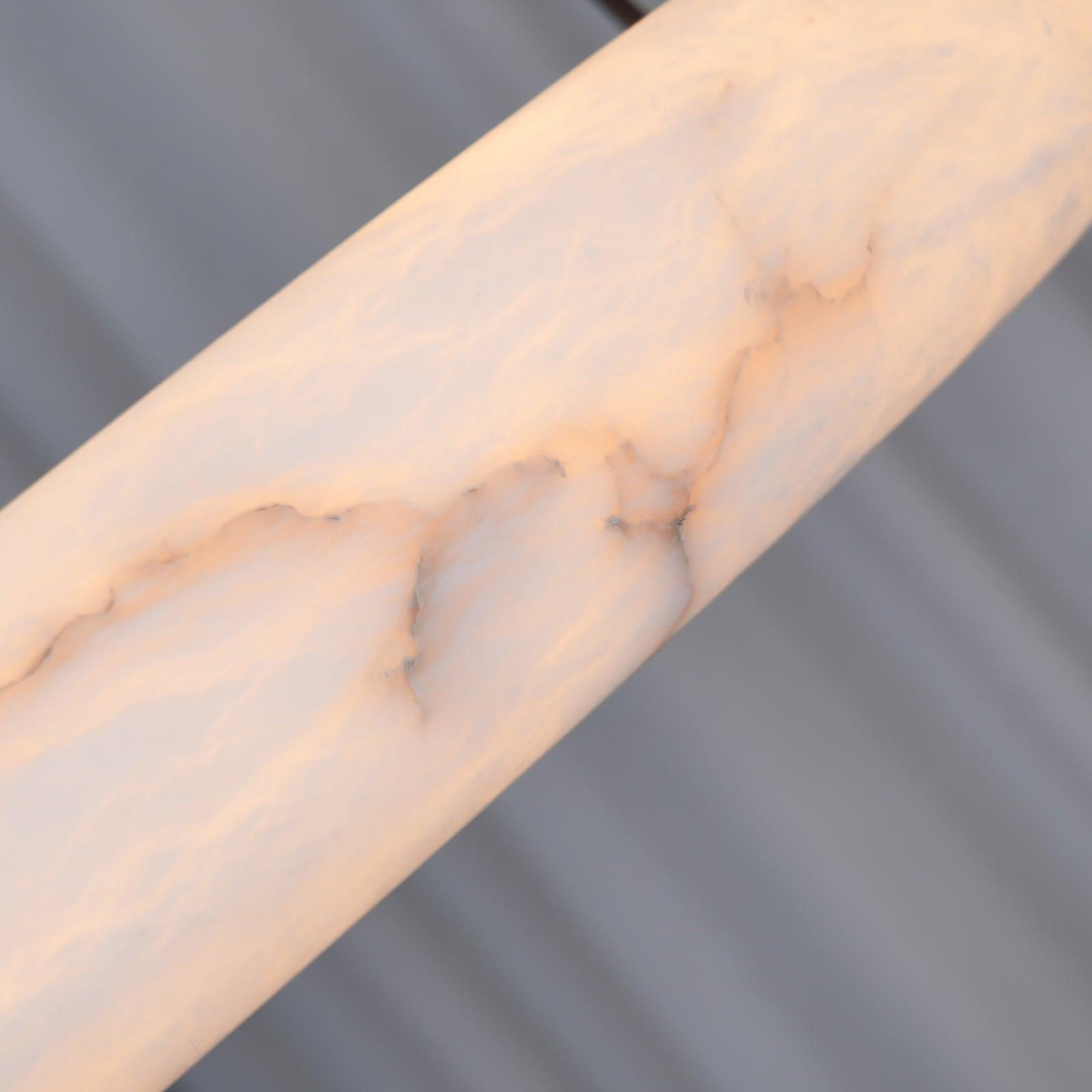 Lixor Alabaster Chandeliers Ring Leather Strap Version A-Neutral Decor