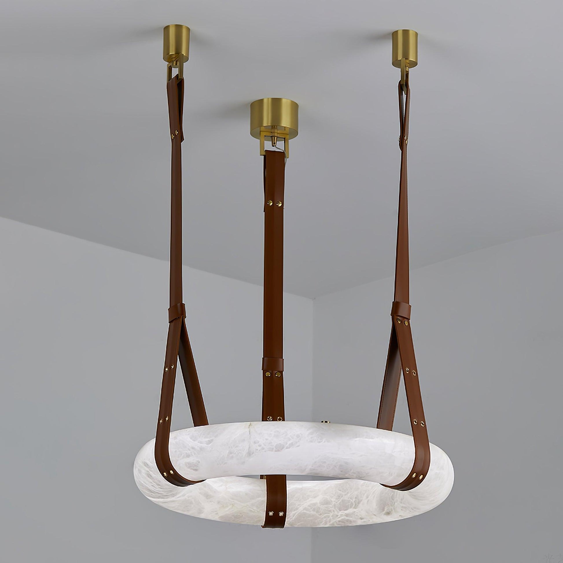 Oslo Pendant Light Alabaster Ring Straps Scandinavian-Neutral Decor