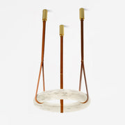 Tarys Alabaster Chandeliers Ring Leather Strap Version B-Neutral Decor