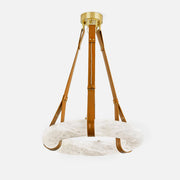 Lixor Alabaster Chandeliers Ring Leather Strap Version A-Neutral Decor