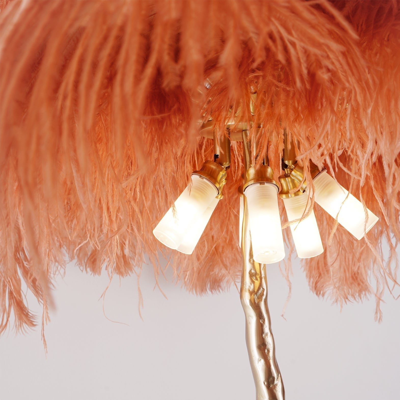 Selis Feather Brass Floor Lamp-Neutral Decor