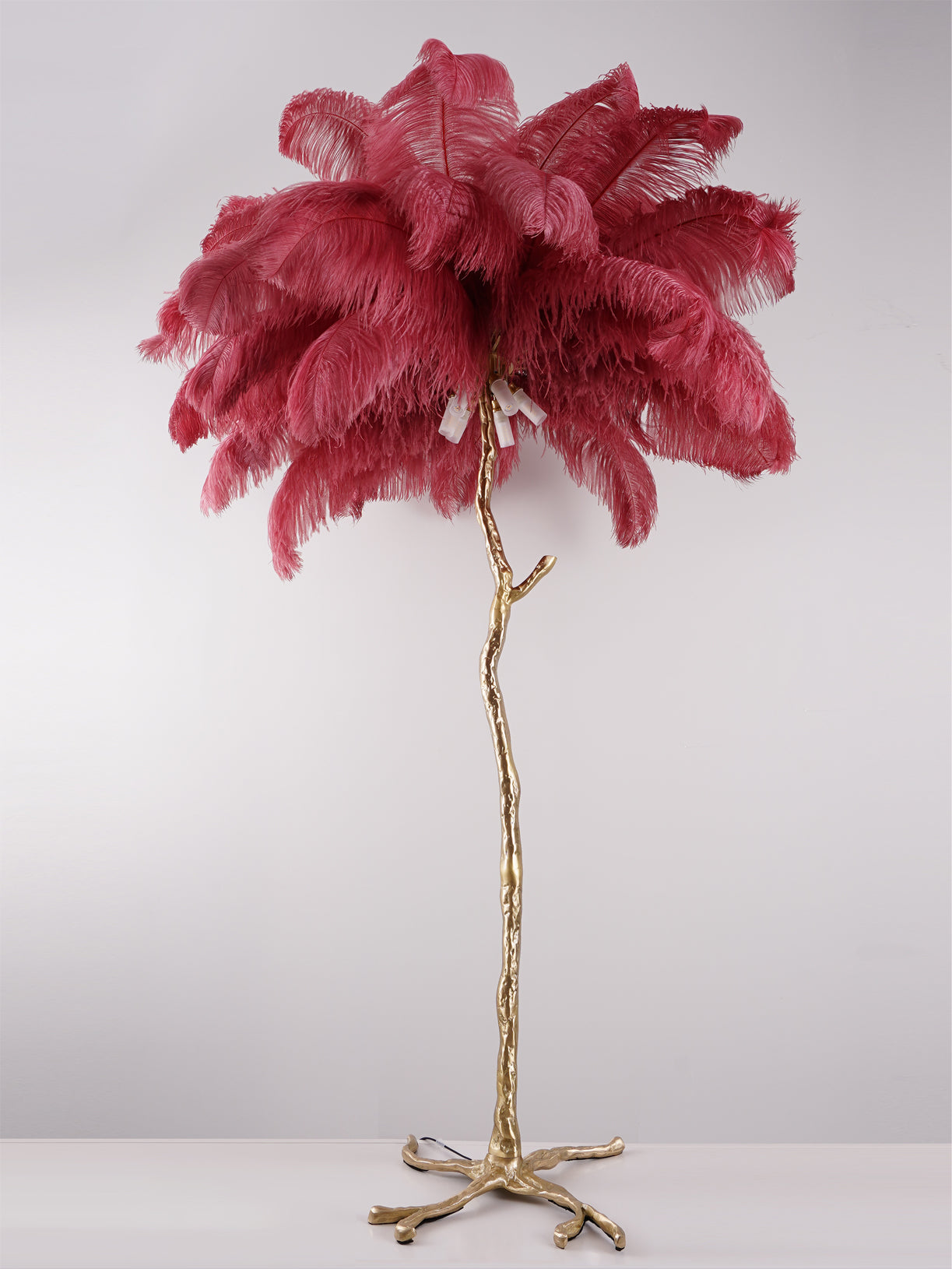 Selis Feather Brass Floor Lamp-Neutral Decor