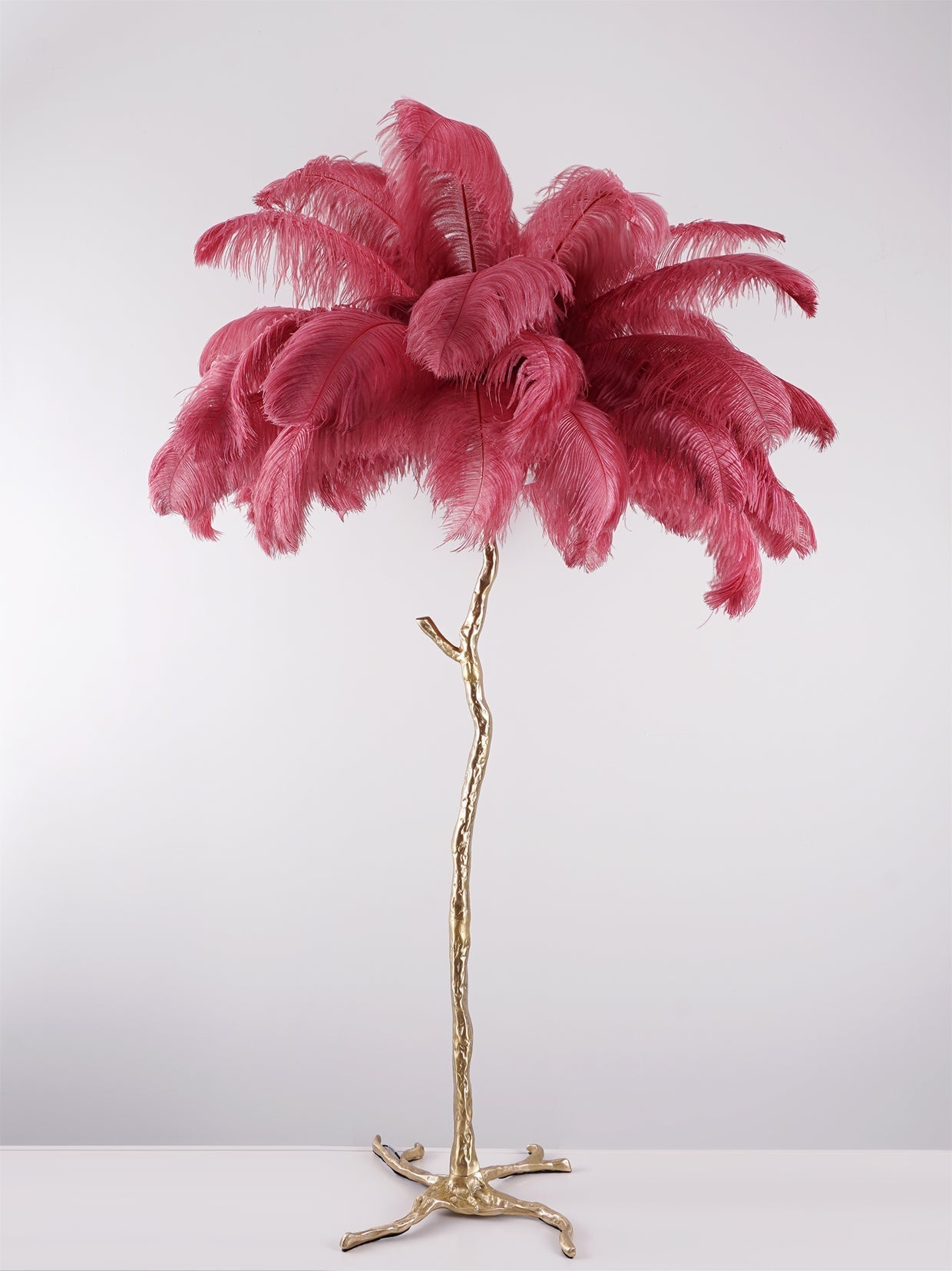 Selis Feather Brass Floor Lamp-Neutral Decor