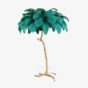 Selis Feather Brass Floor Lamp-Neutral Decor