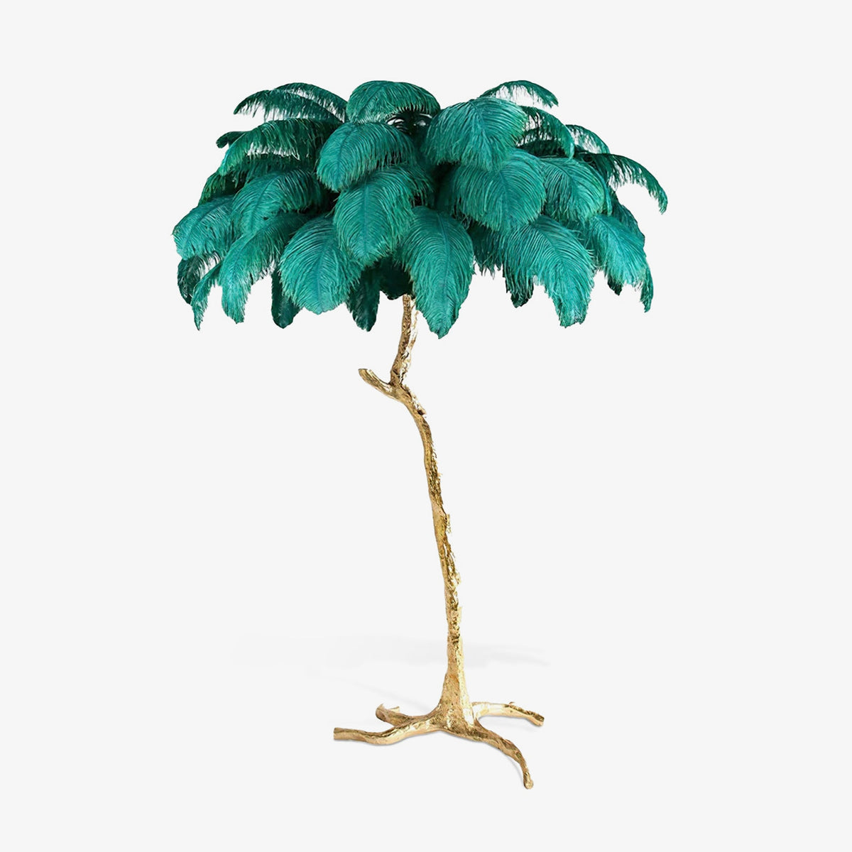 Selis Feather Brass Floor Lamp-Neutral Decor