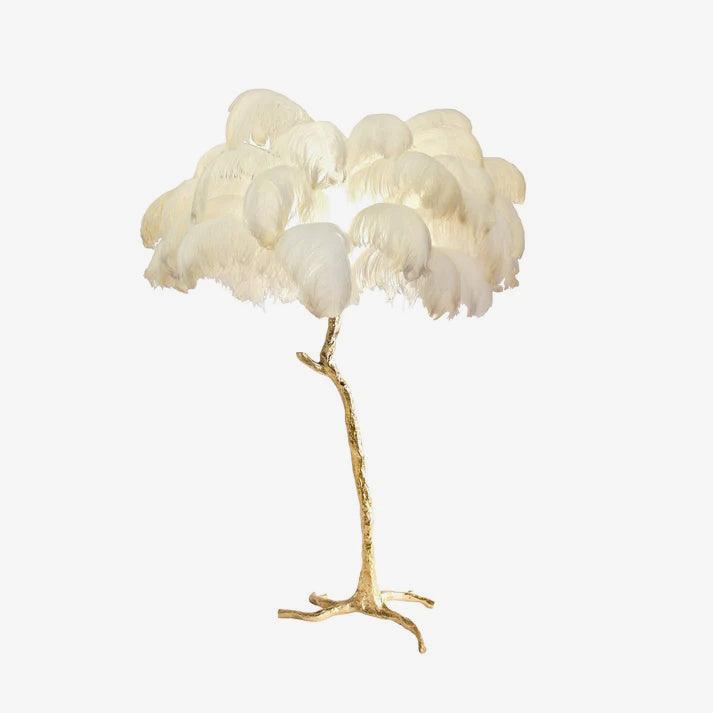 Selis Feather Brass Floor Lamp-Neutral Decor