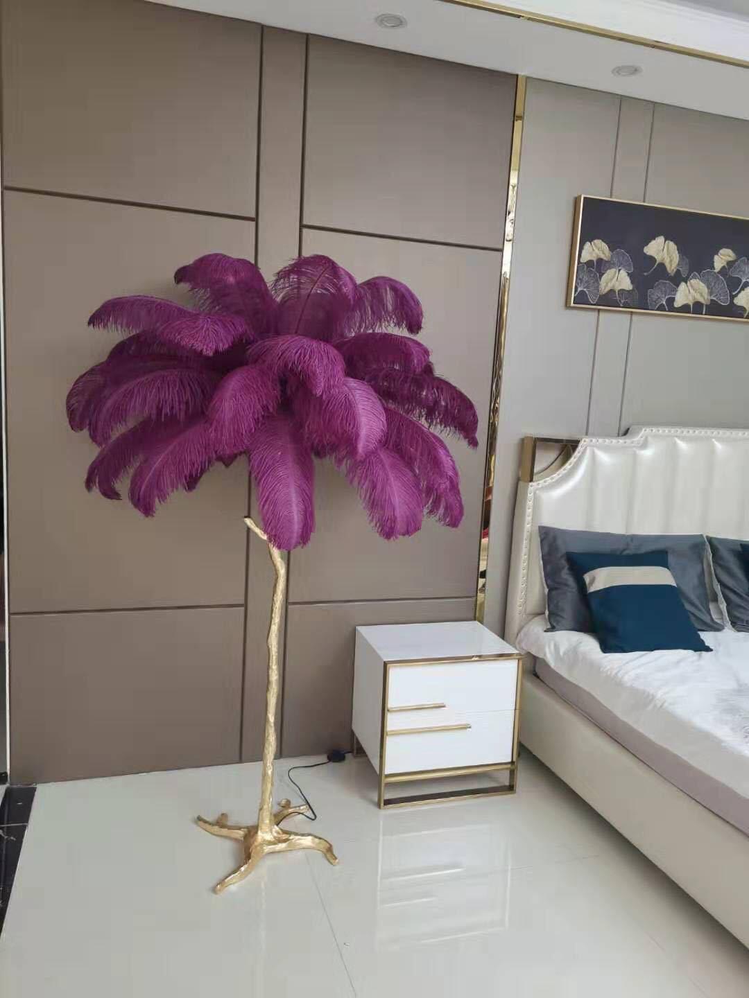 Selis Feather Brass Floor Lamp-Neutral Decor