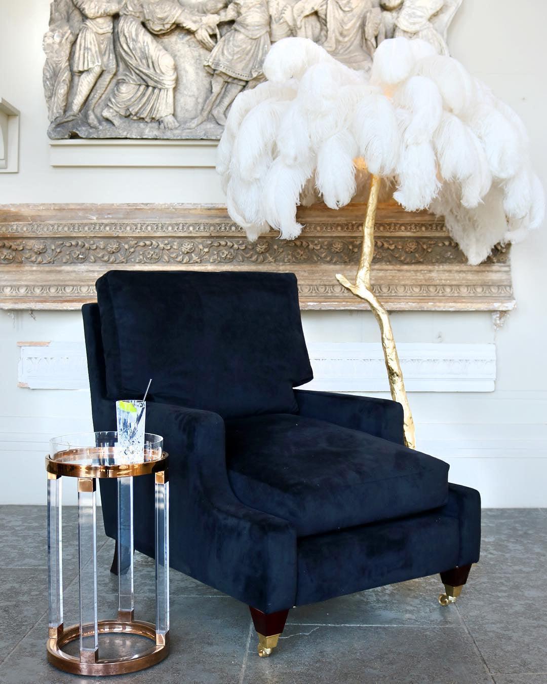 Selis Feather Brass Floor Lamp-Neutral Decor