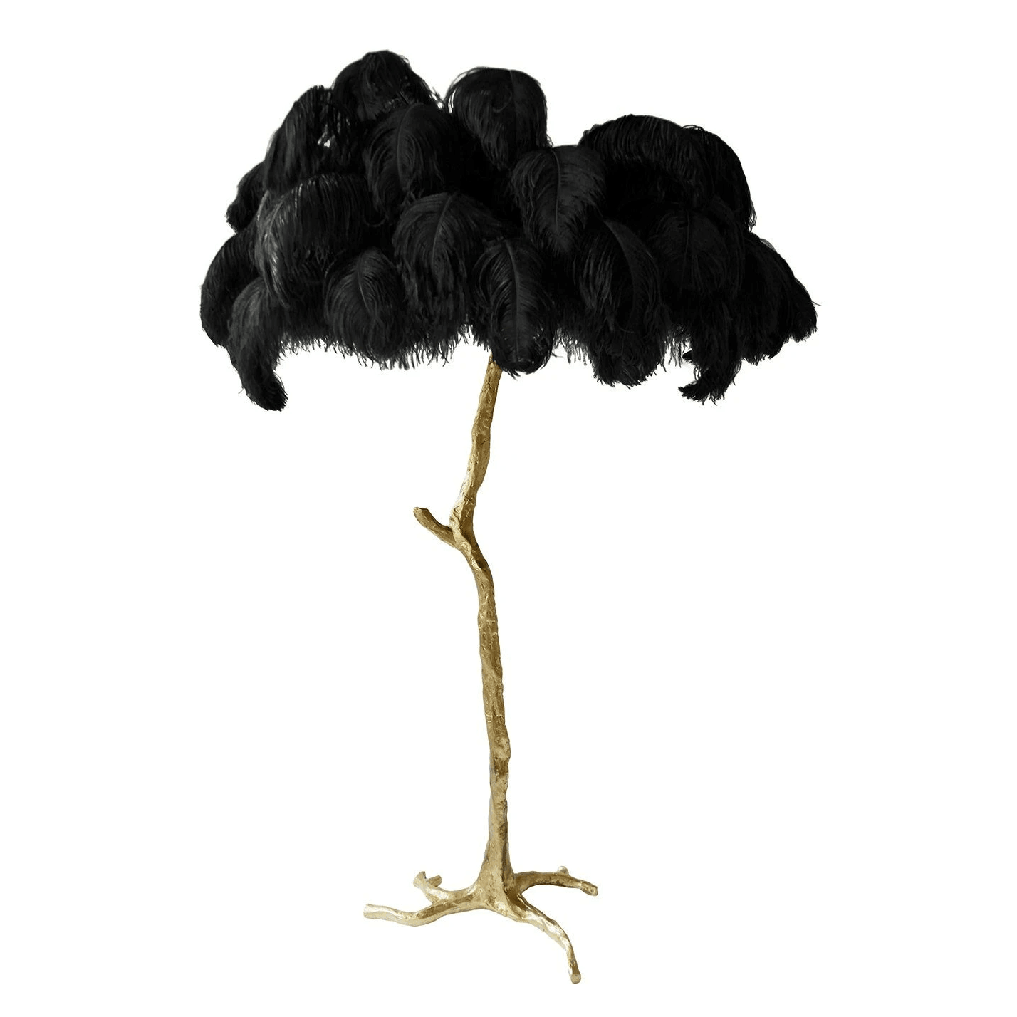 Selis Feather Brass Floor Lamp-Neutral Decor