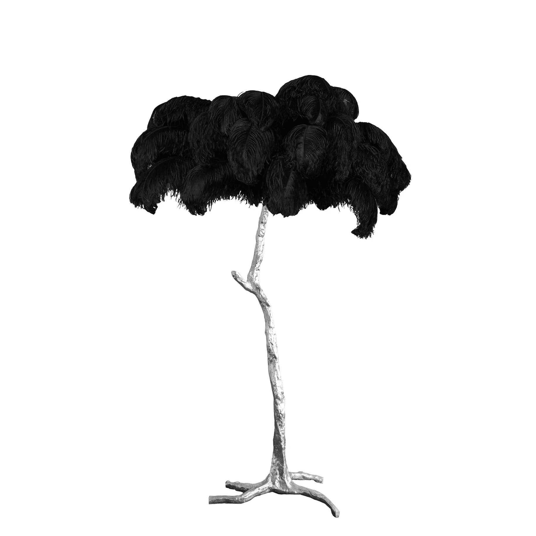 Selis Feather Brass Floor Lamp-Neutral Decor