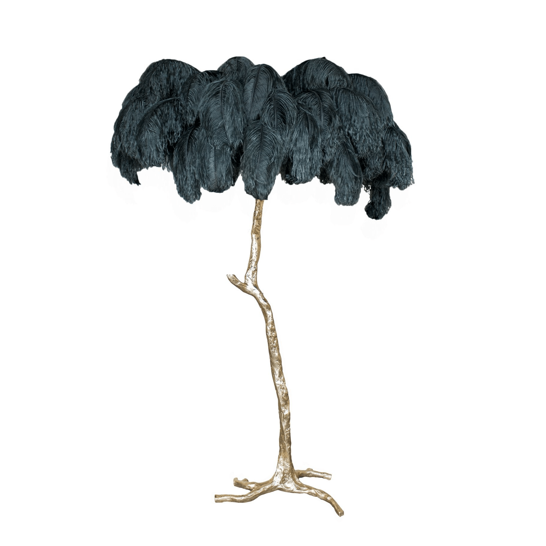 Selis Feather Brass Floor Lamp-Neutral Decor