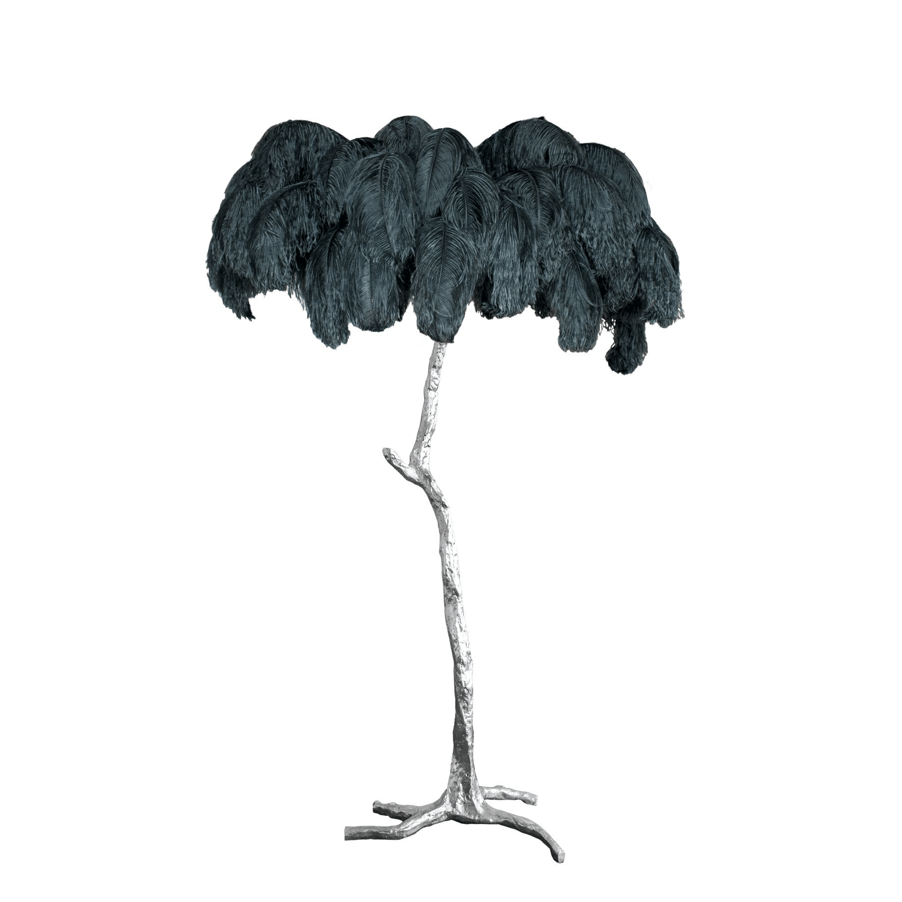Selis Feather Brass Floor Lamp-Neutral Decor
