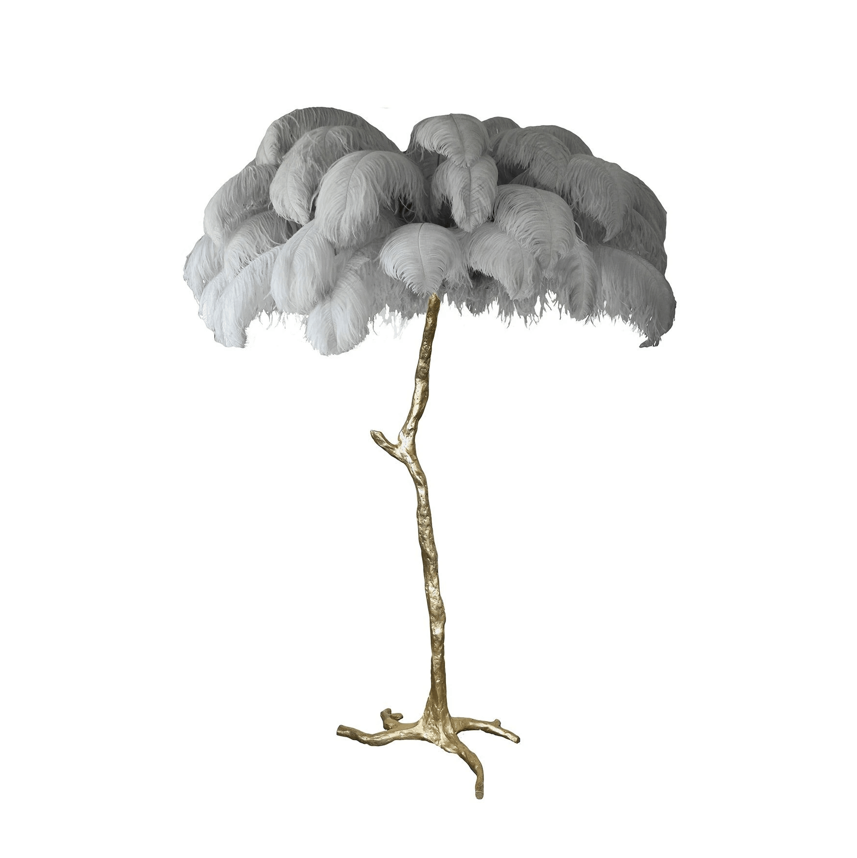 Selis Feather Brass Floor Lamp-Neutral Decor