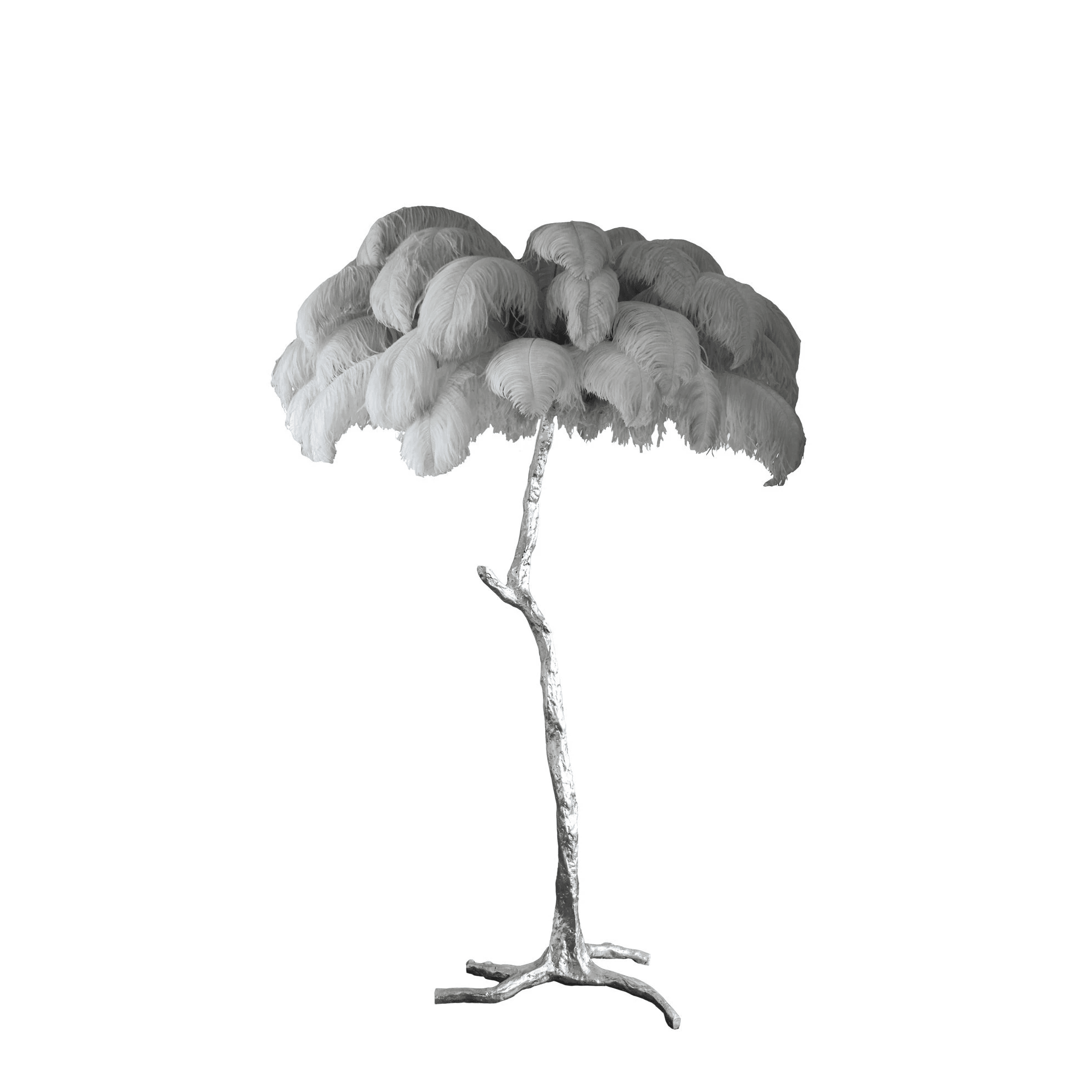 Selis Feather Brass Floor Lamp-Neutral Decor