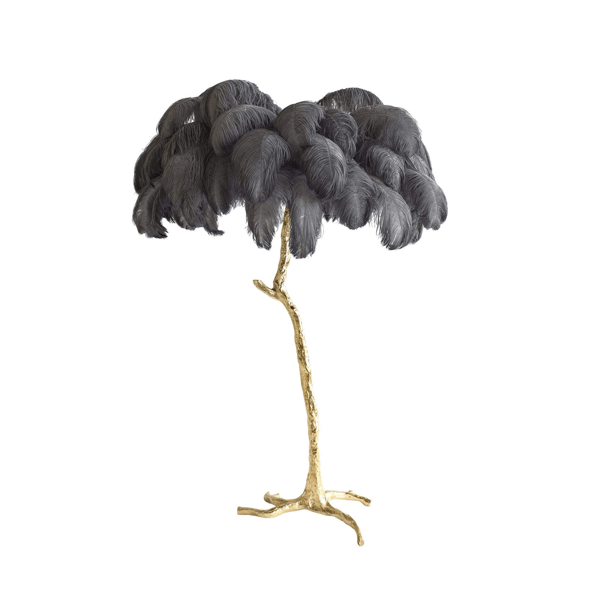 Selis Feather Brass Floor Lamp-Neutral Decor