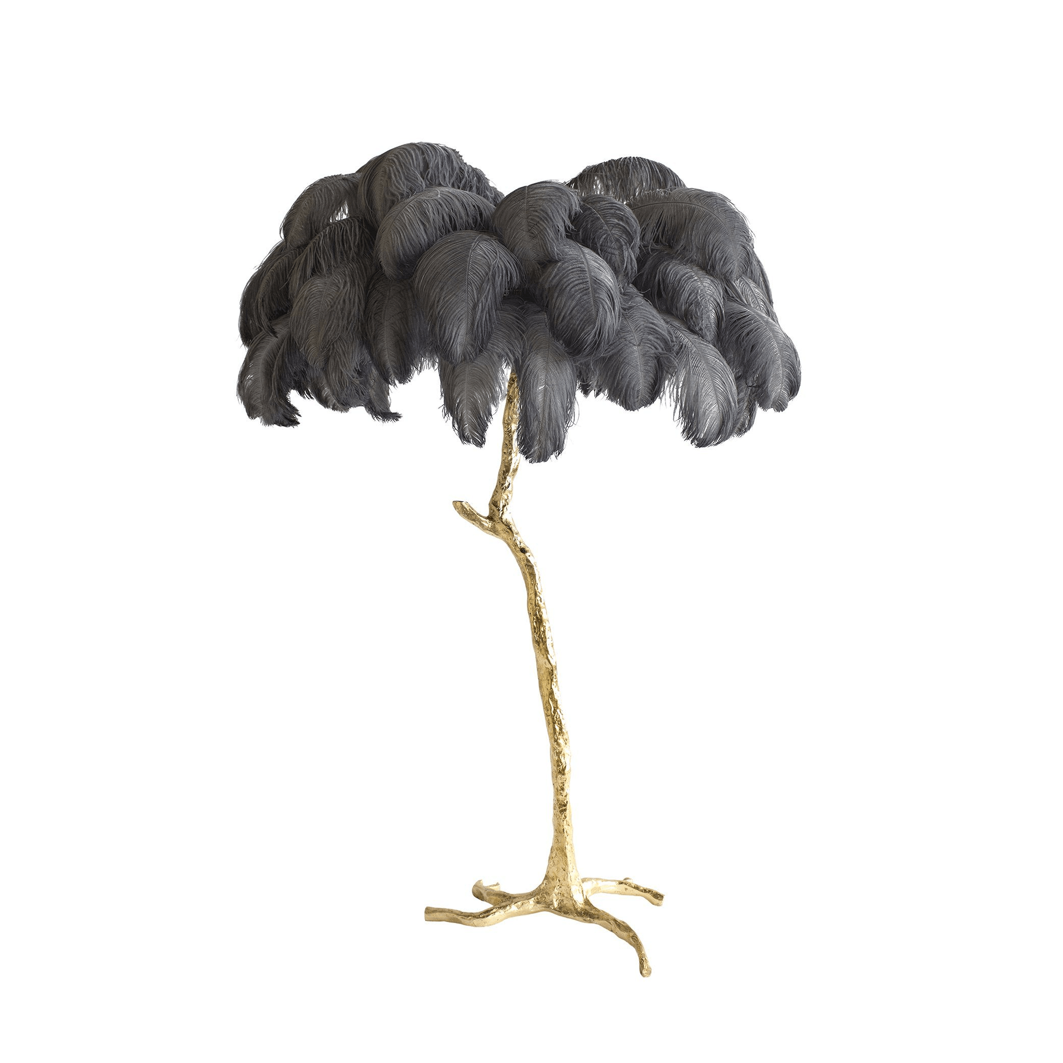 Selis Feather Brass Floor Lamp-Neutral Decor