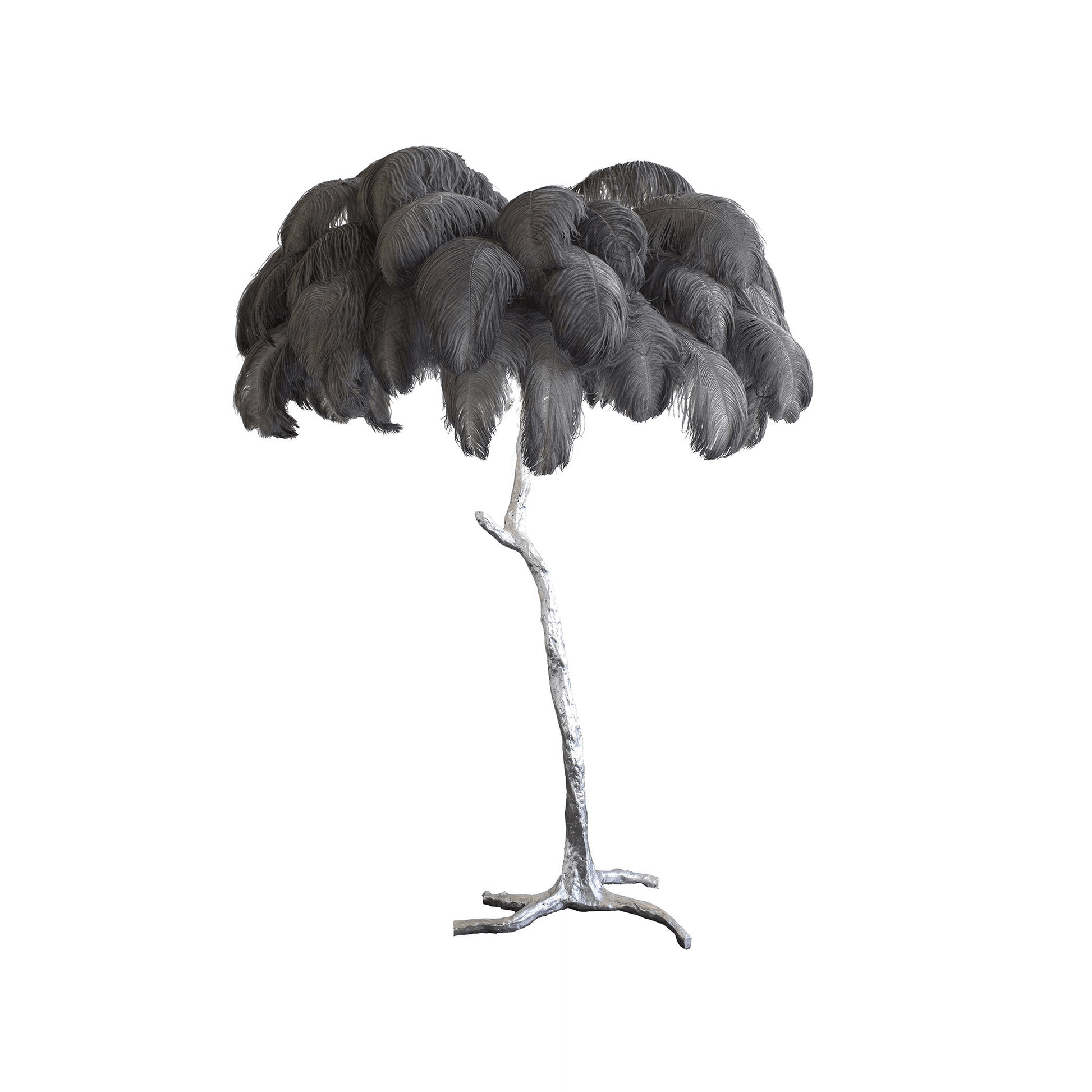 Selis Feather Brass Floor Lamp-Neutral Decor