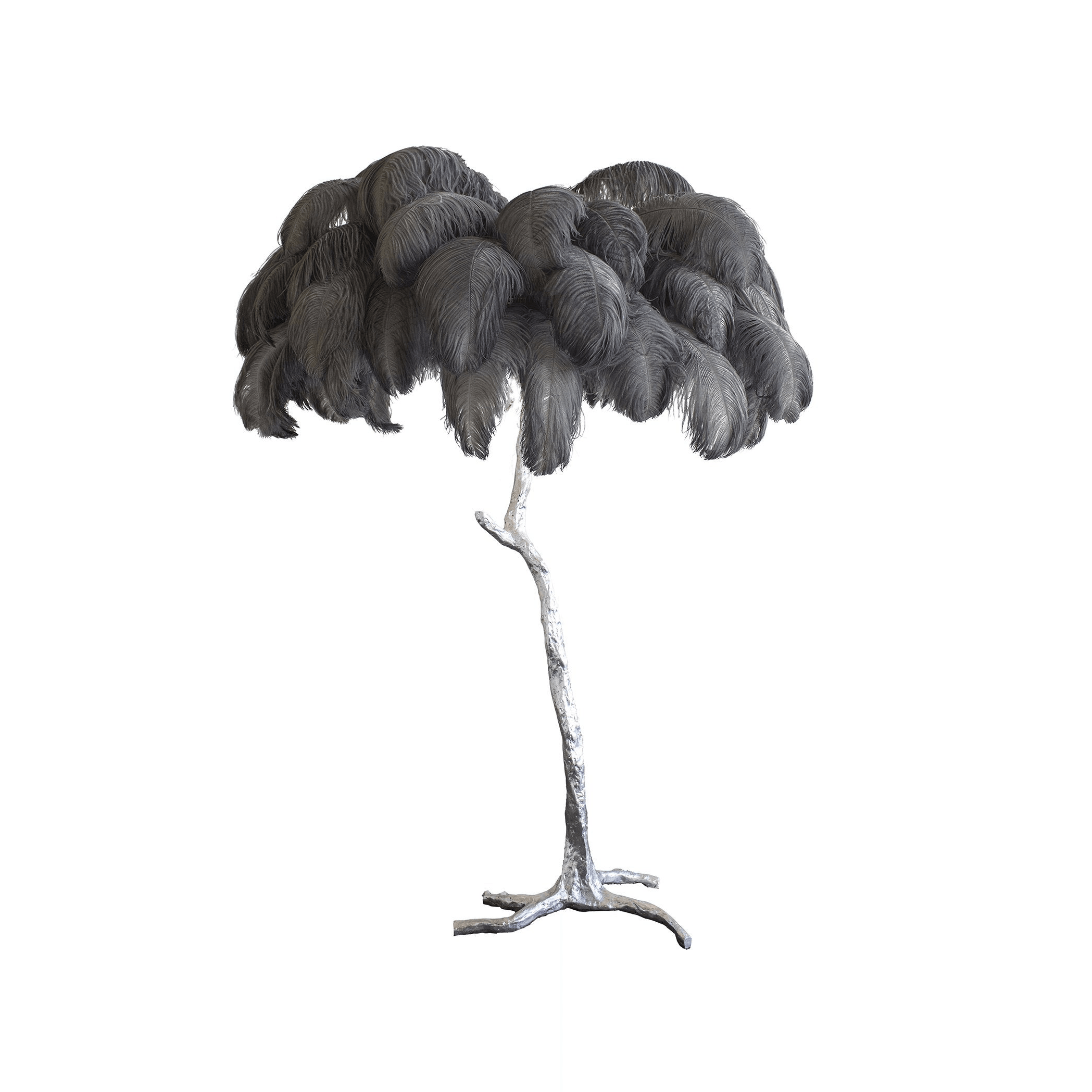 Selis Feather Brass Floor Lamp-Neutral Decor