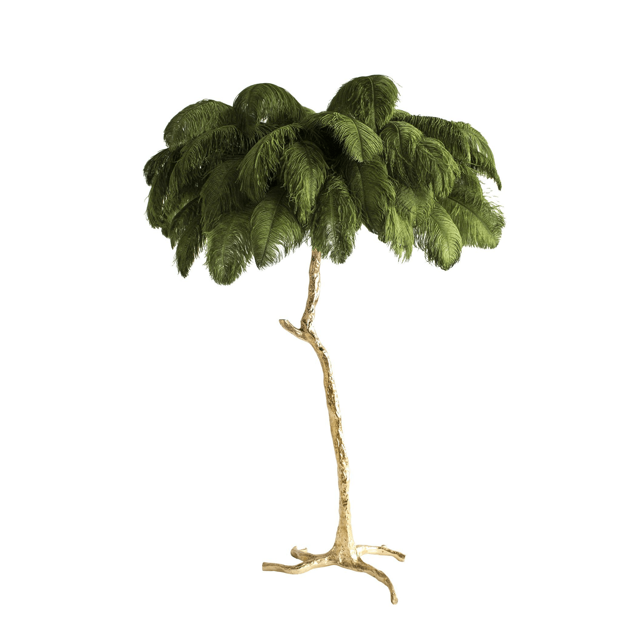 Selis Feather Brass Floor Lamp-Neutral Decor
