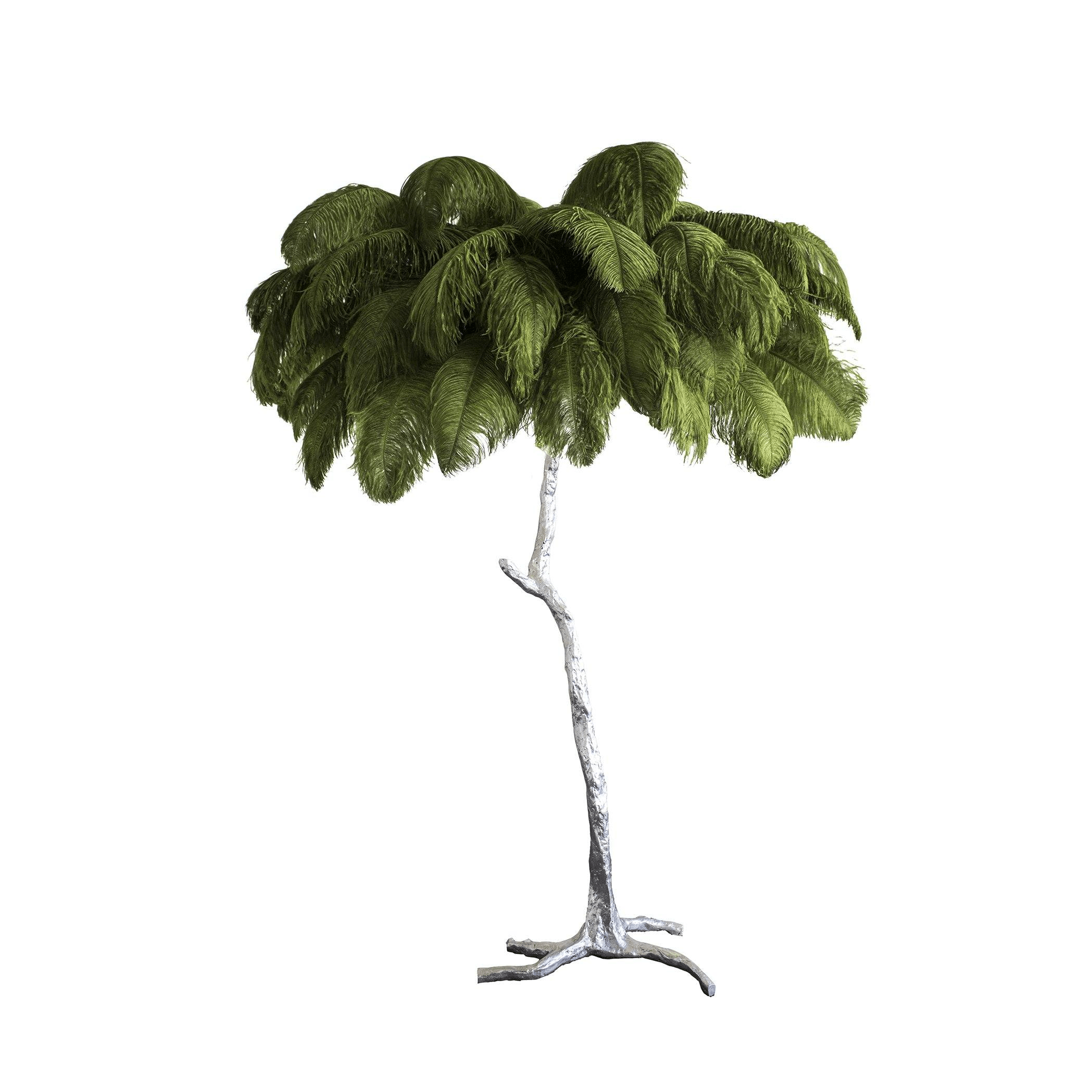 Selis Feather Brass Floor Lamp-Neutral Decor