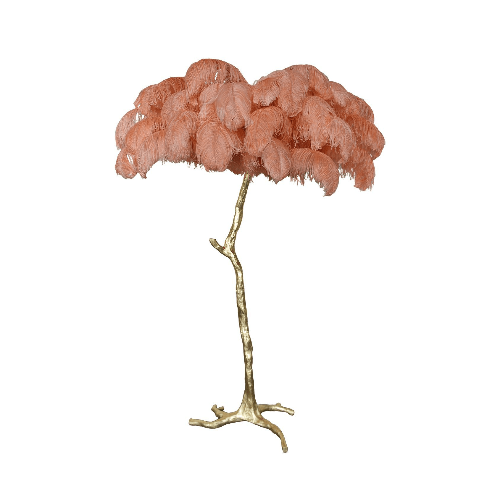 Selis Feather Brass Floor Lamp-Neutral Decor