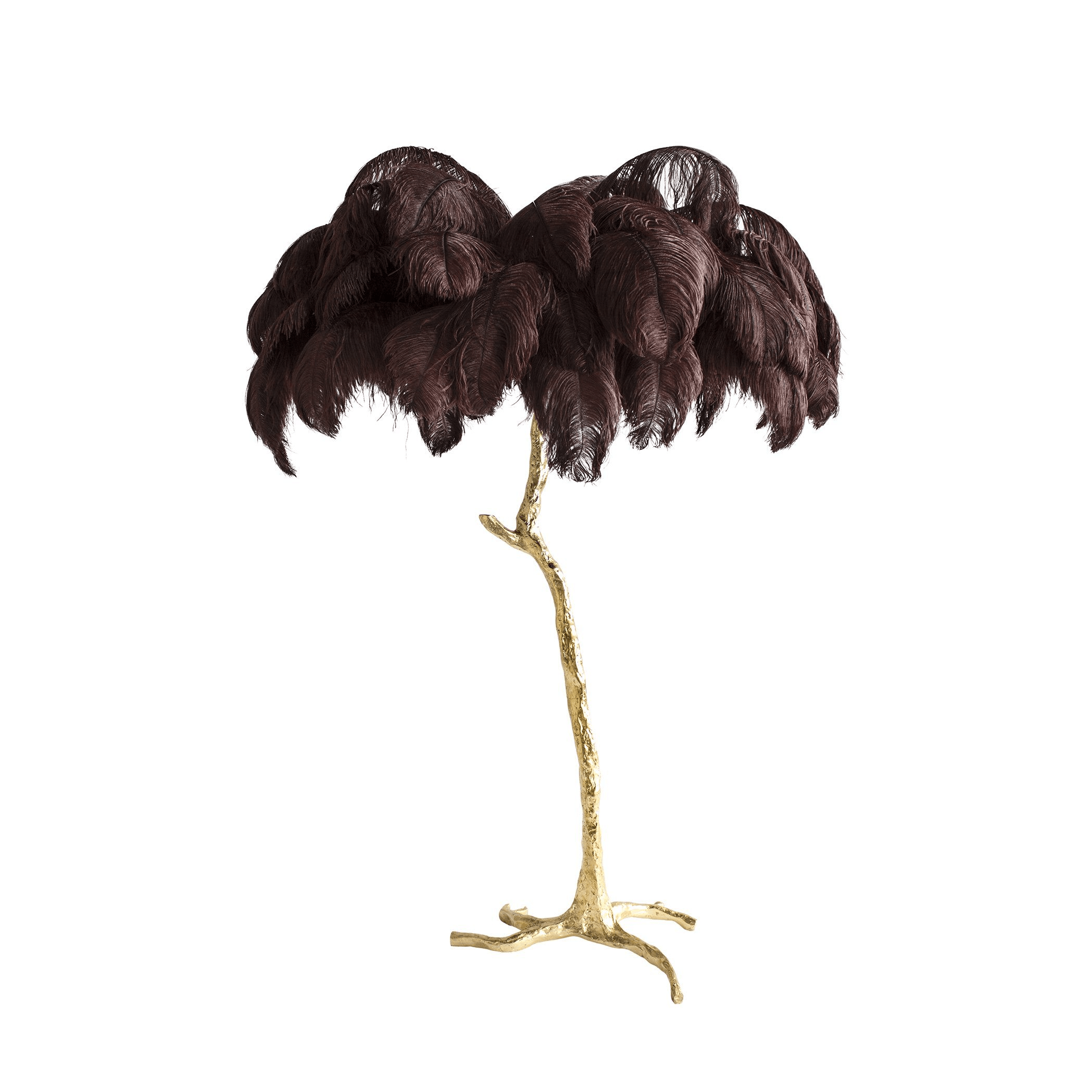 Selis Feather Brass Floor Lamp-Neutral Decor