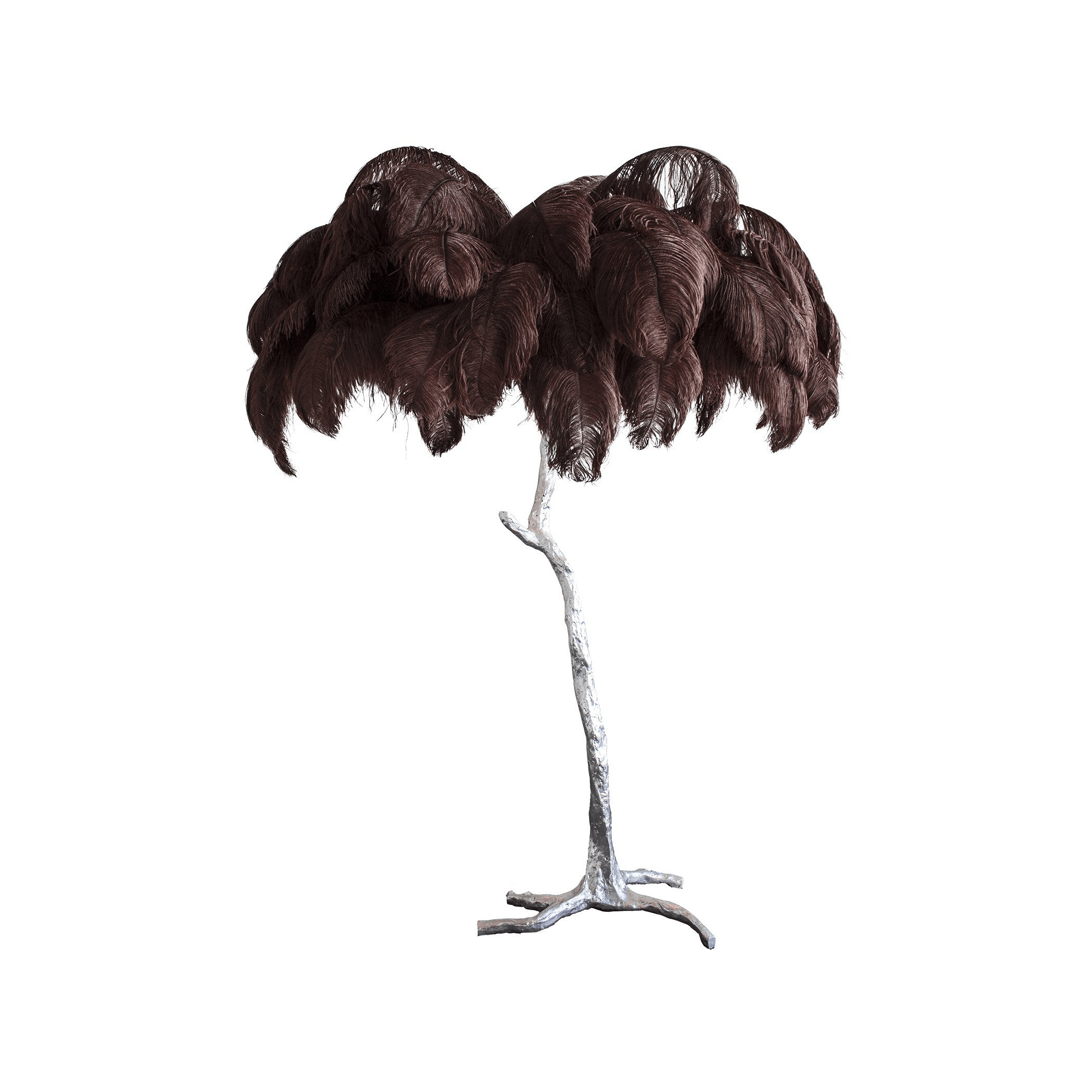Selis Feather Brass Floor Lamp-Neutral Decor