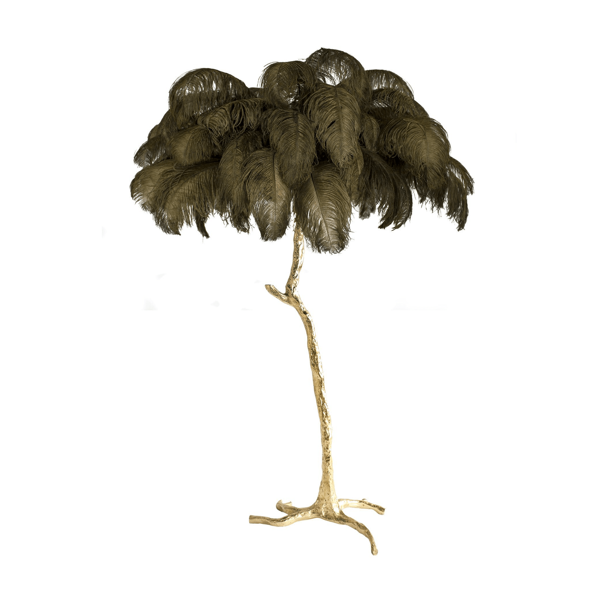 Selis Feather Brass Floor Lamp-Neutral Decor