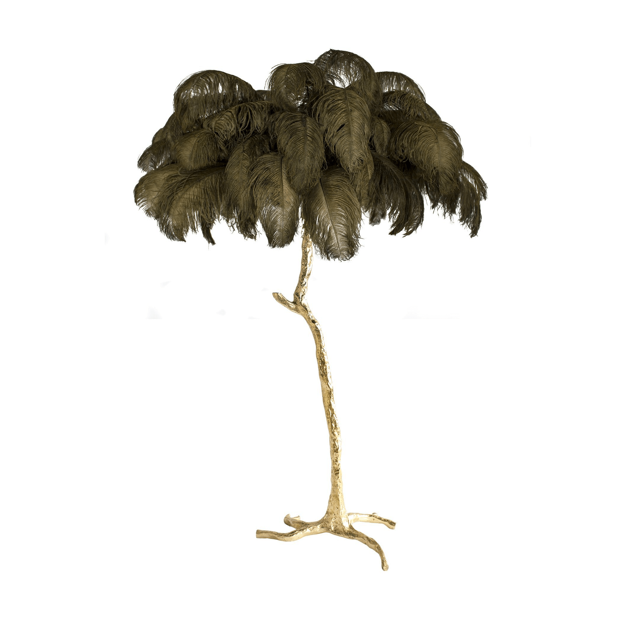 Selis Feather Brass Floor Lamp-Neutral Decor
