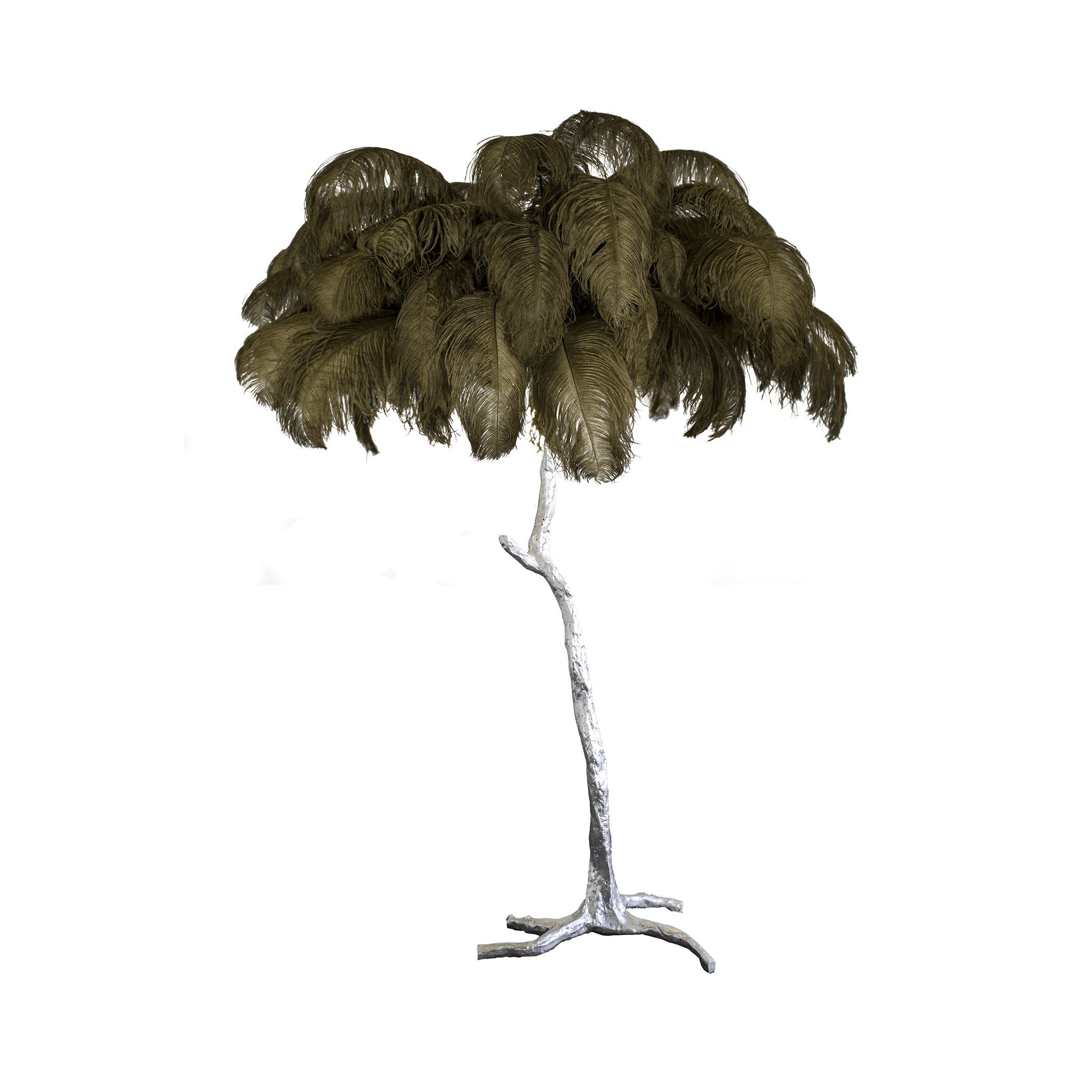 Selis Feather Brass Floor Lamp-Neutral Decor