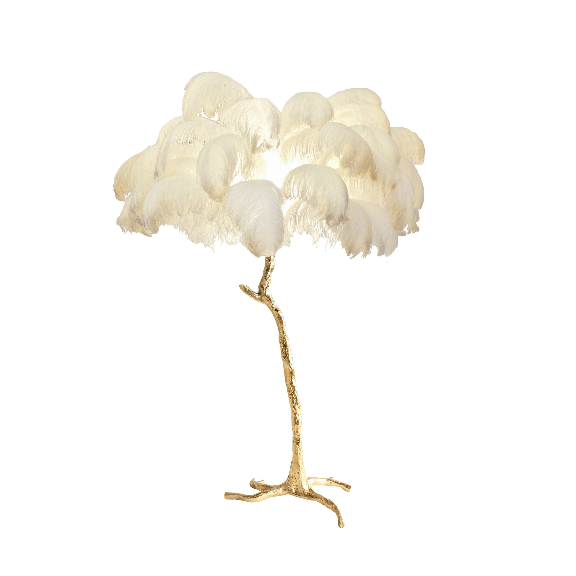 Selis Feather Brass Floor Lamp-Neutral Decor