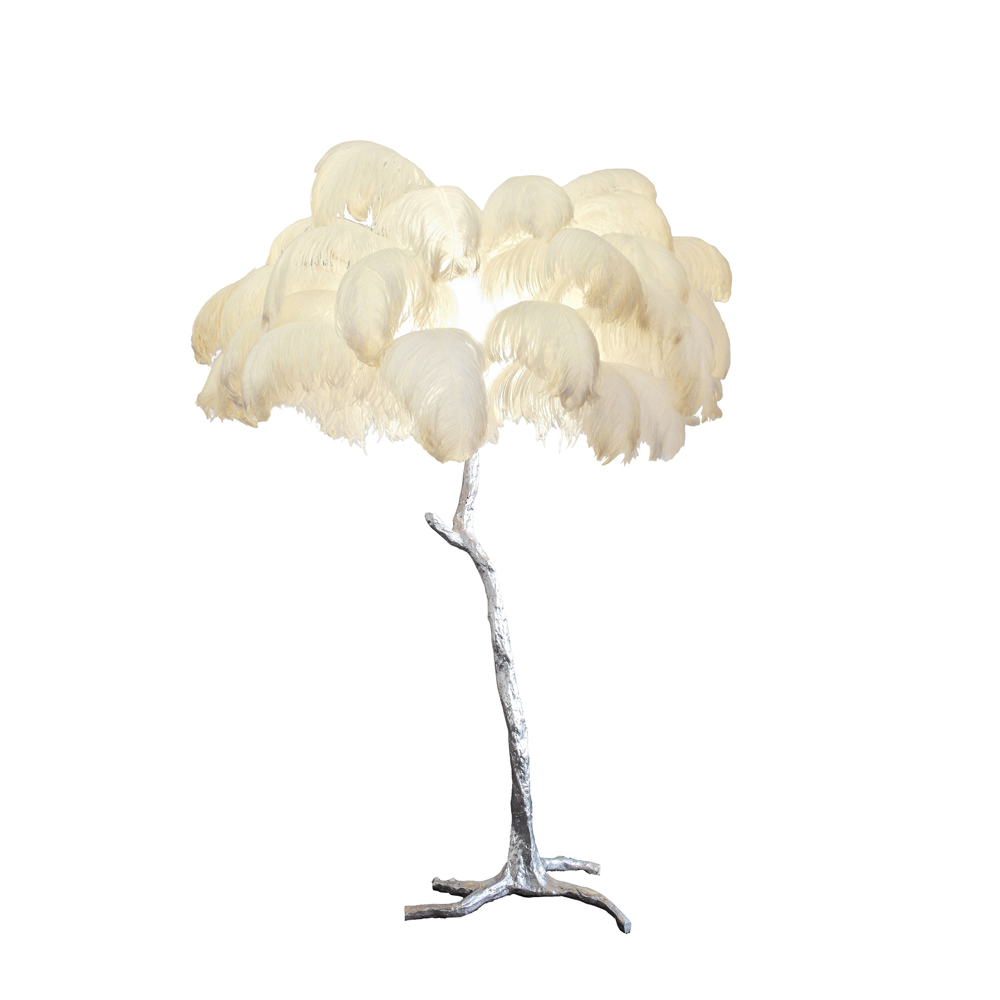 Selis Feather Brass Floor Lamp-Neutral Decor