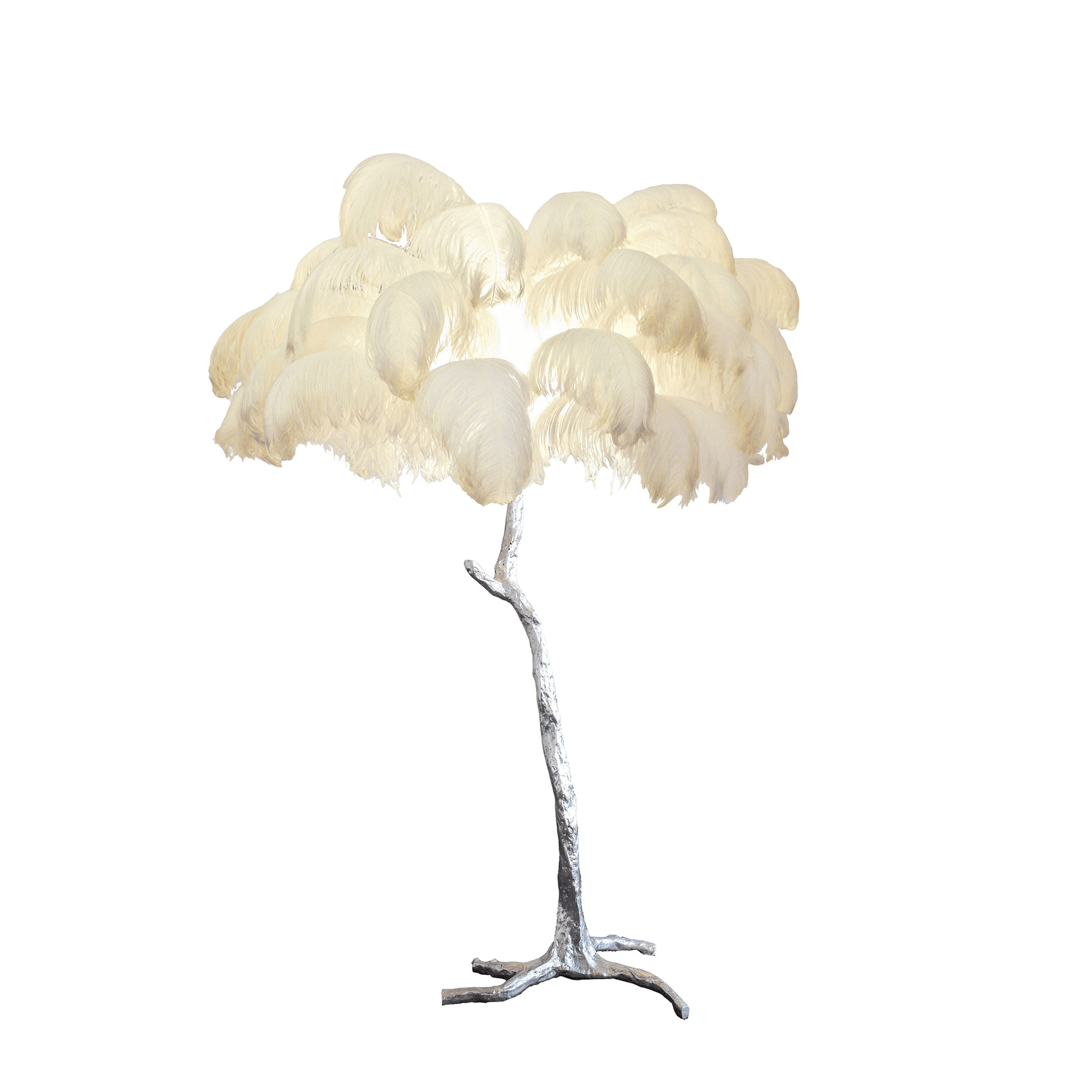 Selis Feather Brass Floor Lamp-Neutral Decor