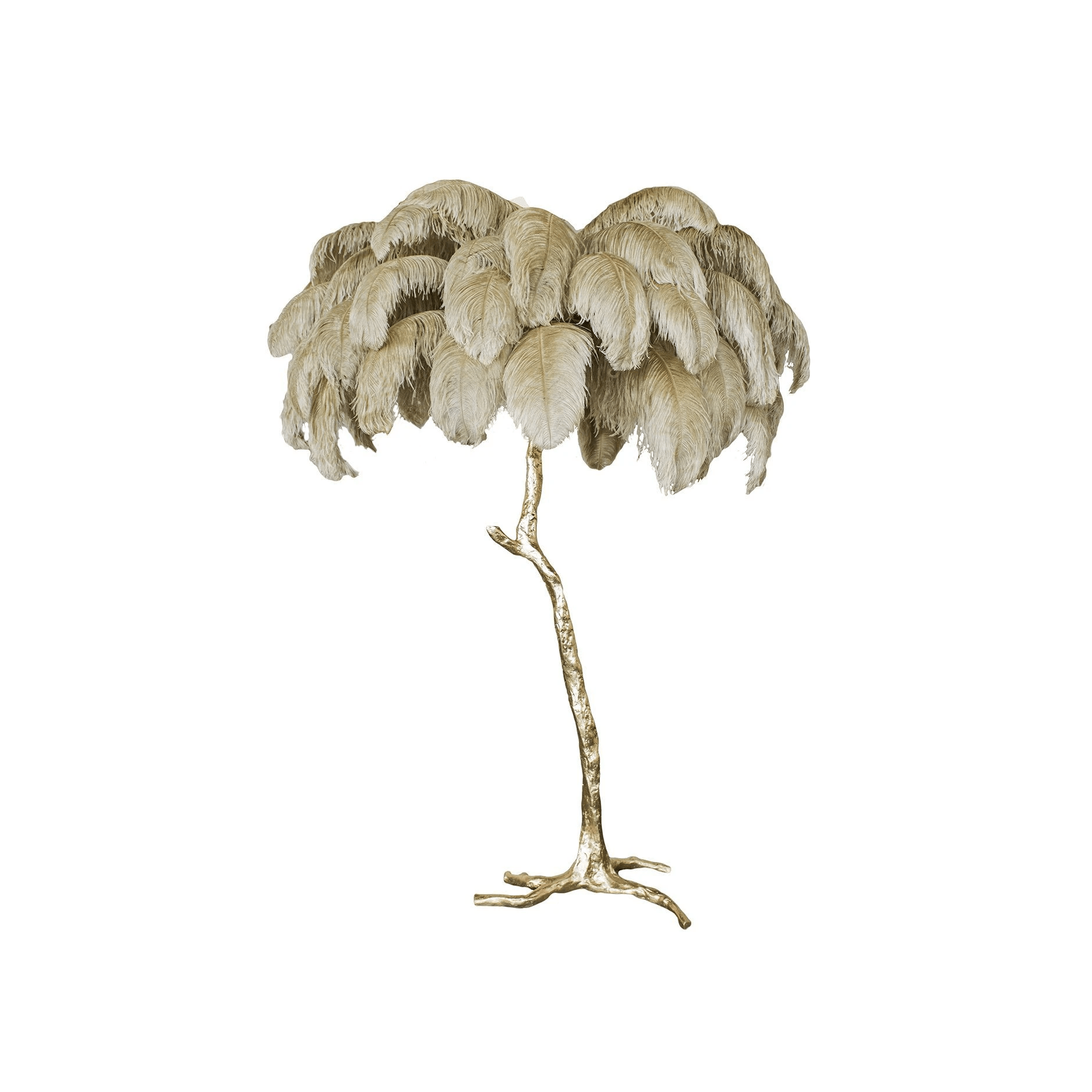 Selis Feather Brass Floor Lamp-Neutral Decor