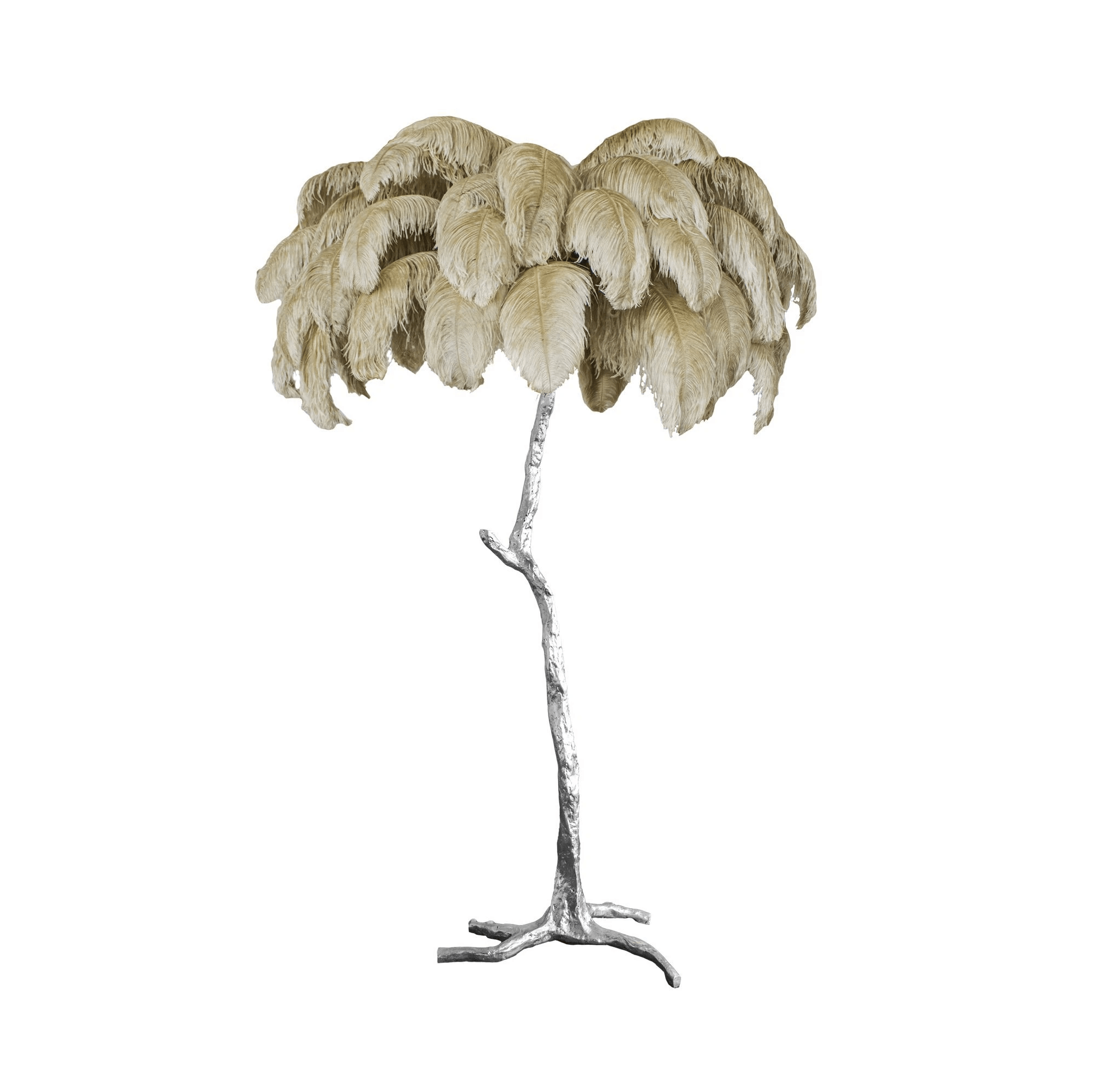 Selis Feather Brass Floor Lamp-Neutral Decor