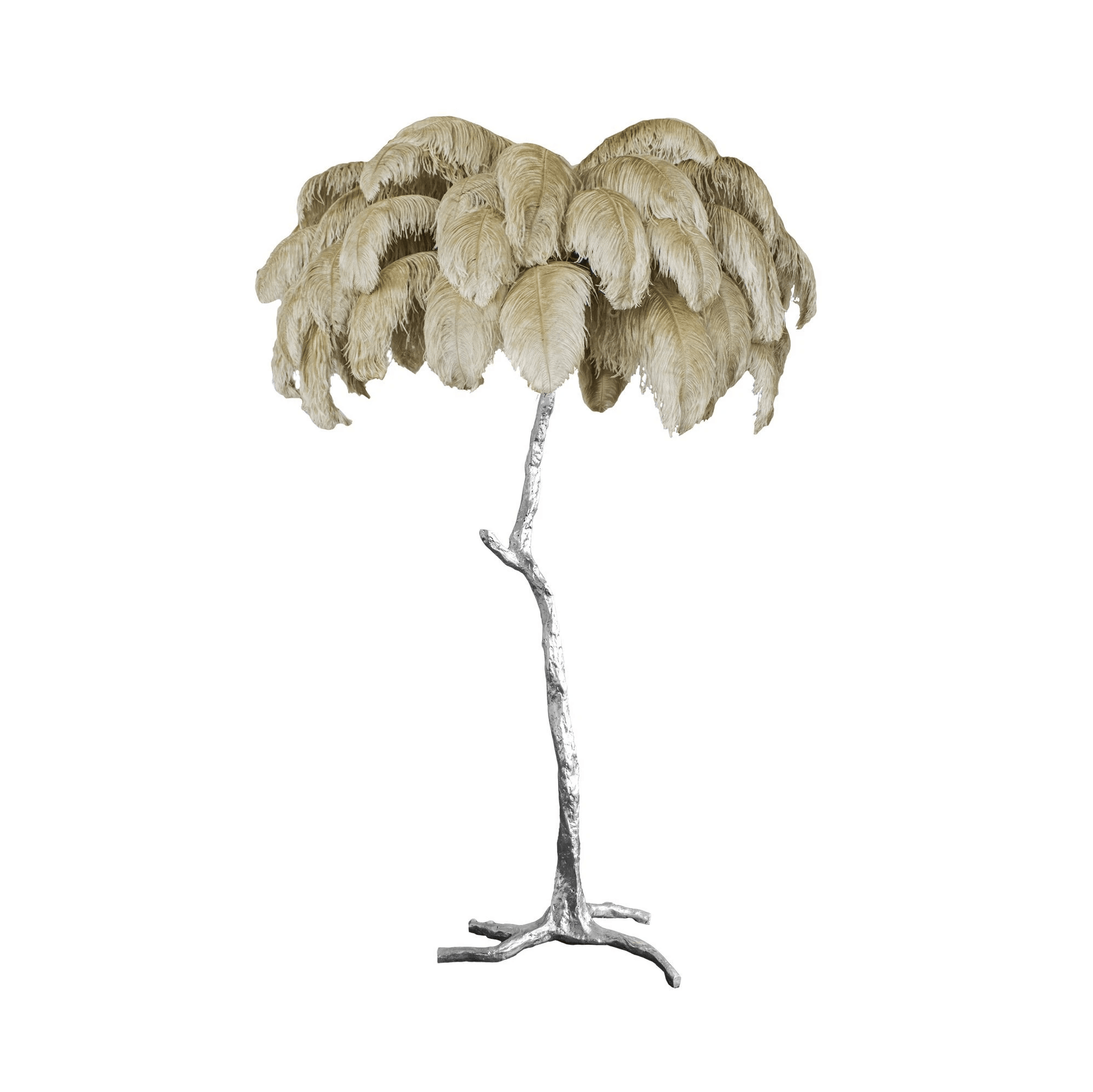 Selis Feather Brass Floor Lamp-Neutral Decor