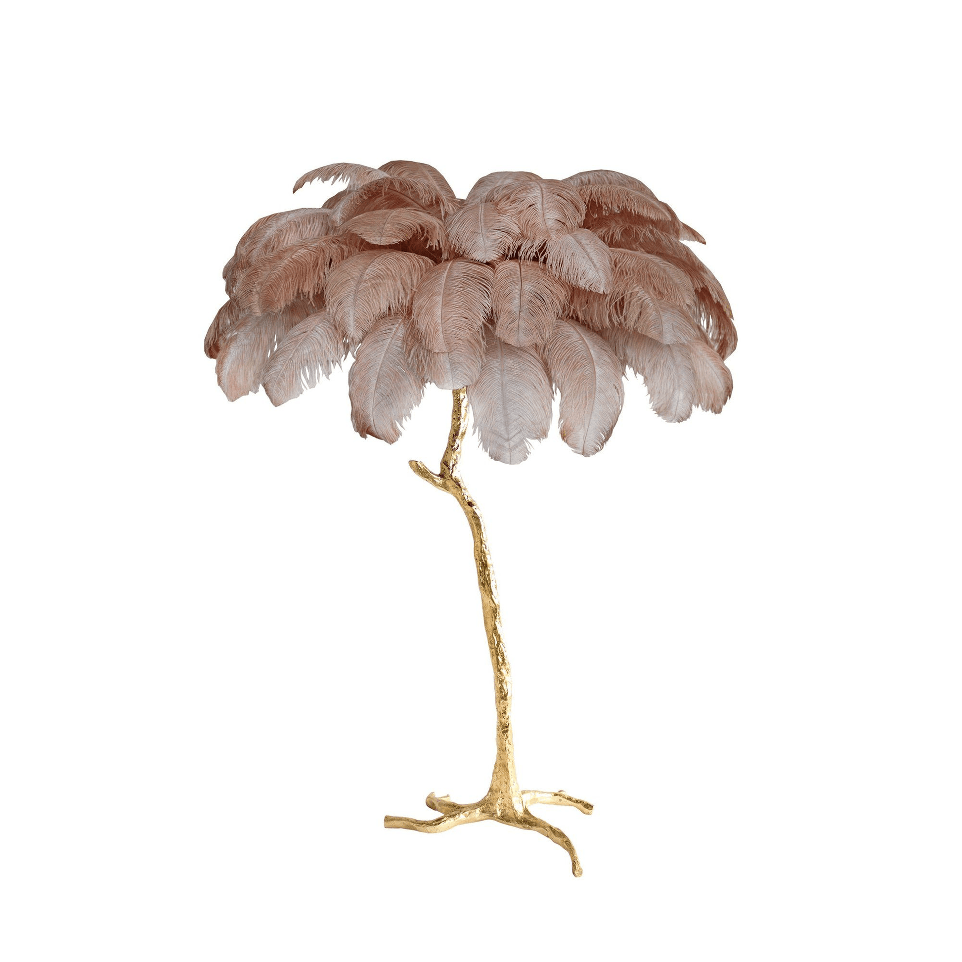 Selis Feather Brass Floor Lamp-Neutral Decor