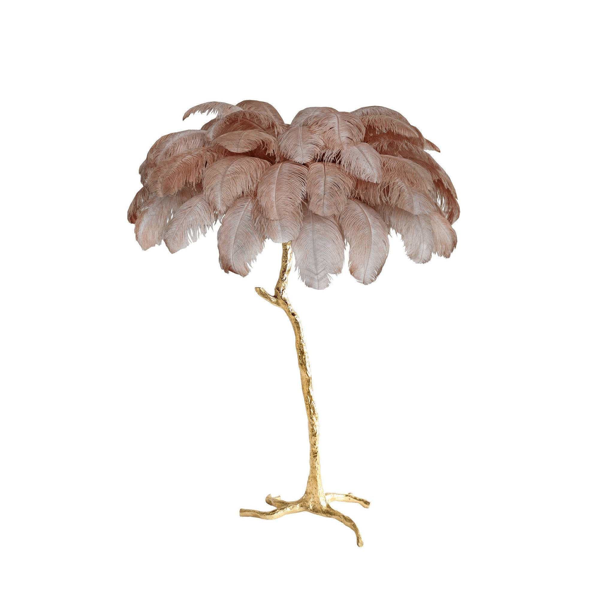 Selis Feather Brass Floor Lamp-Neutral Decor