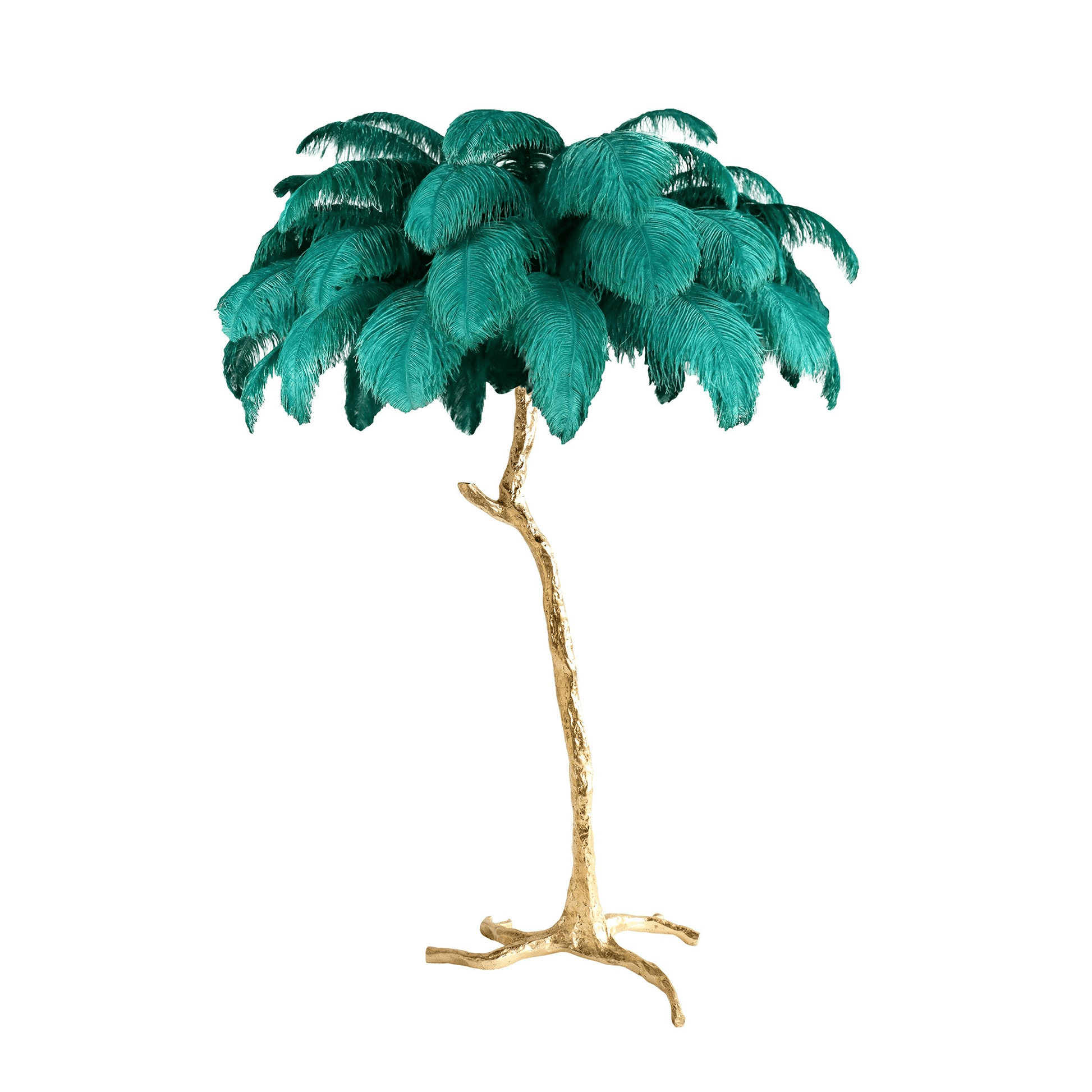 Selis Feather Brass Floor Lamp-Neutral Decor