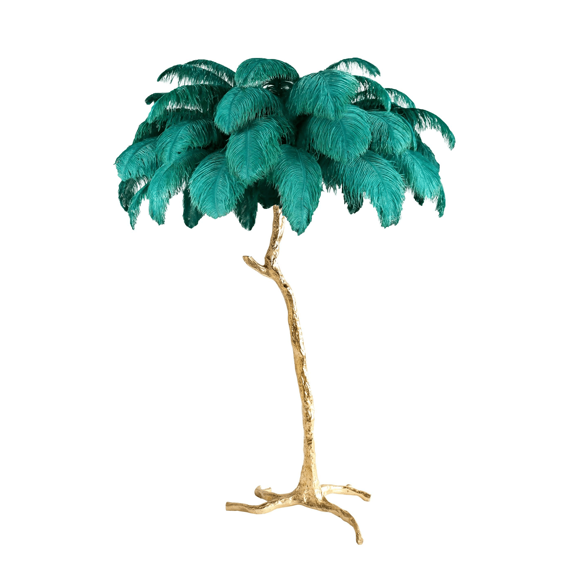 Selis Feather Brass Floor Lamp-Neutral Decor