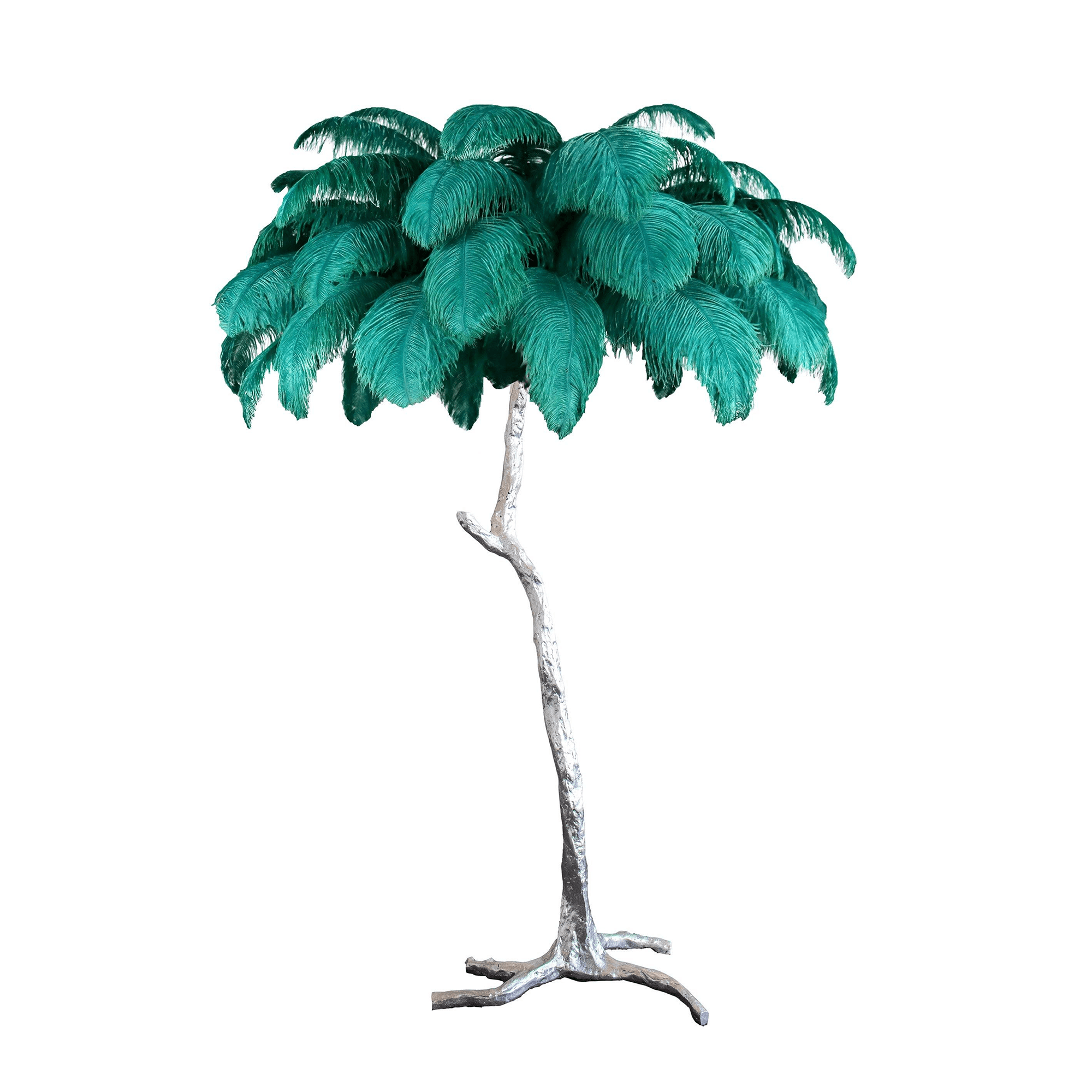 Selis Feather Brass Floor Lamp-Neutral Decor