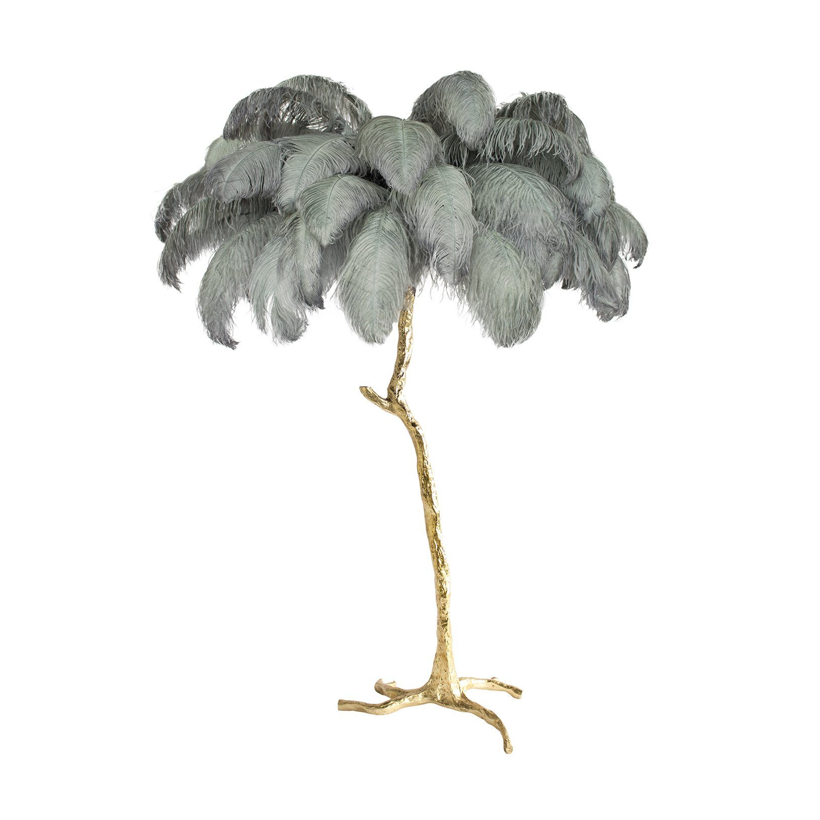 Selis Feather Brass Floor Lamp-Neutral Decor