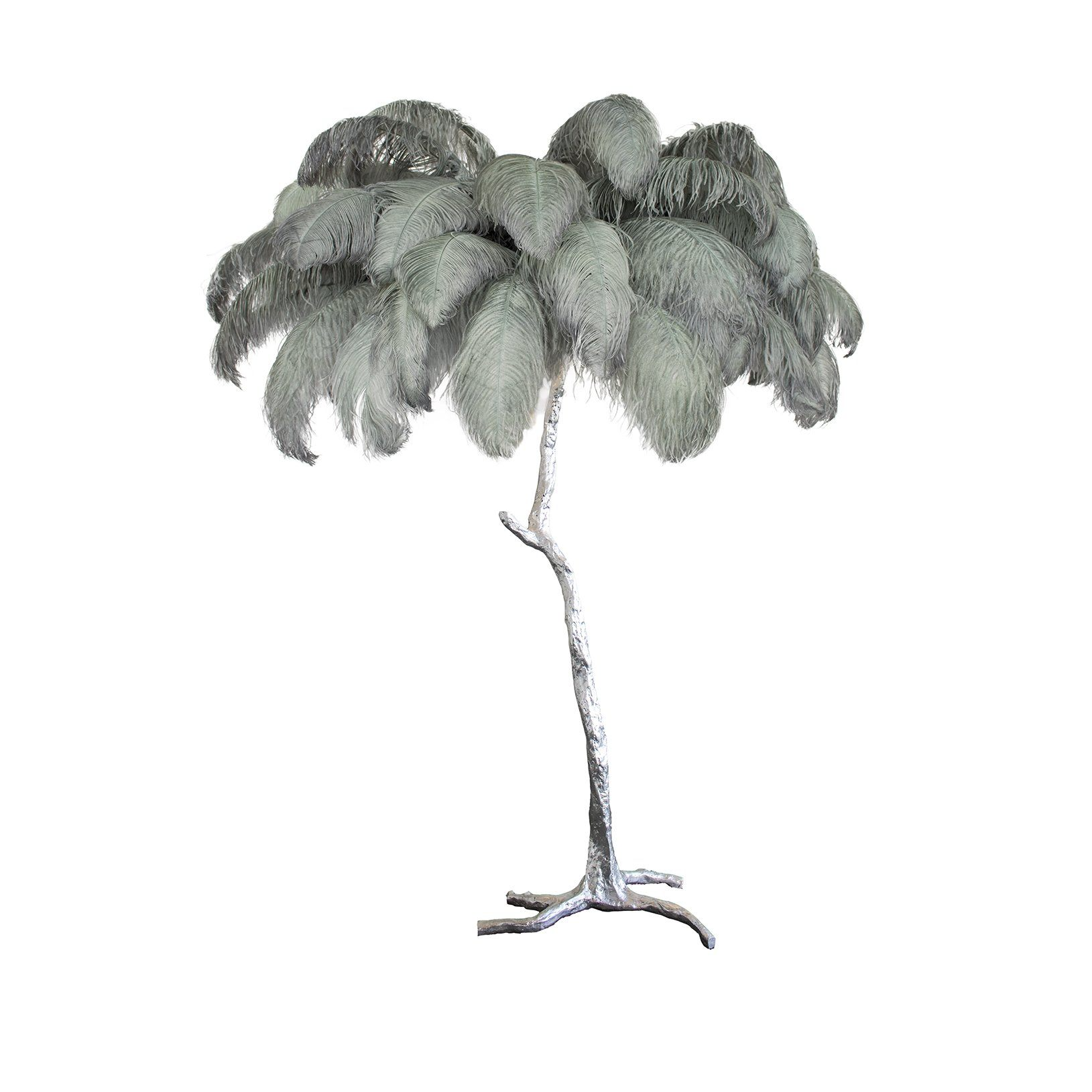 Selis Feather Brass Floor Lamp-Neutral Decor
