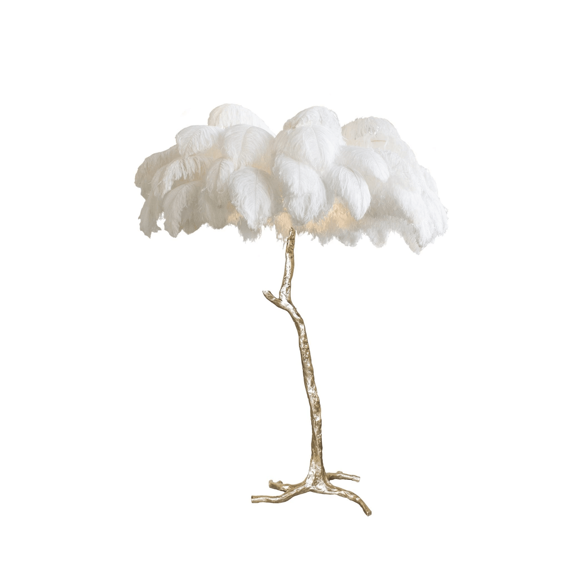 Selis Feather Brass Floor Lamp-Neutral Decor