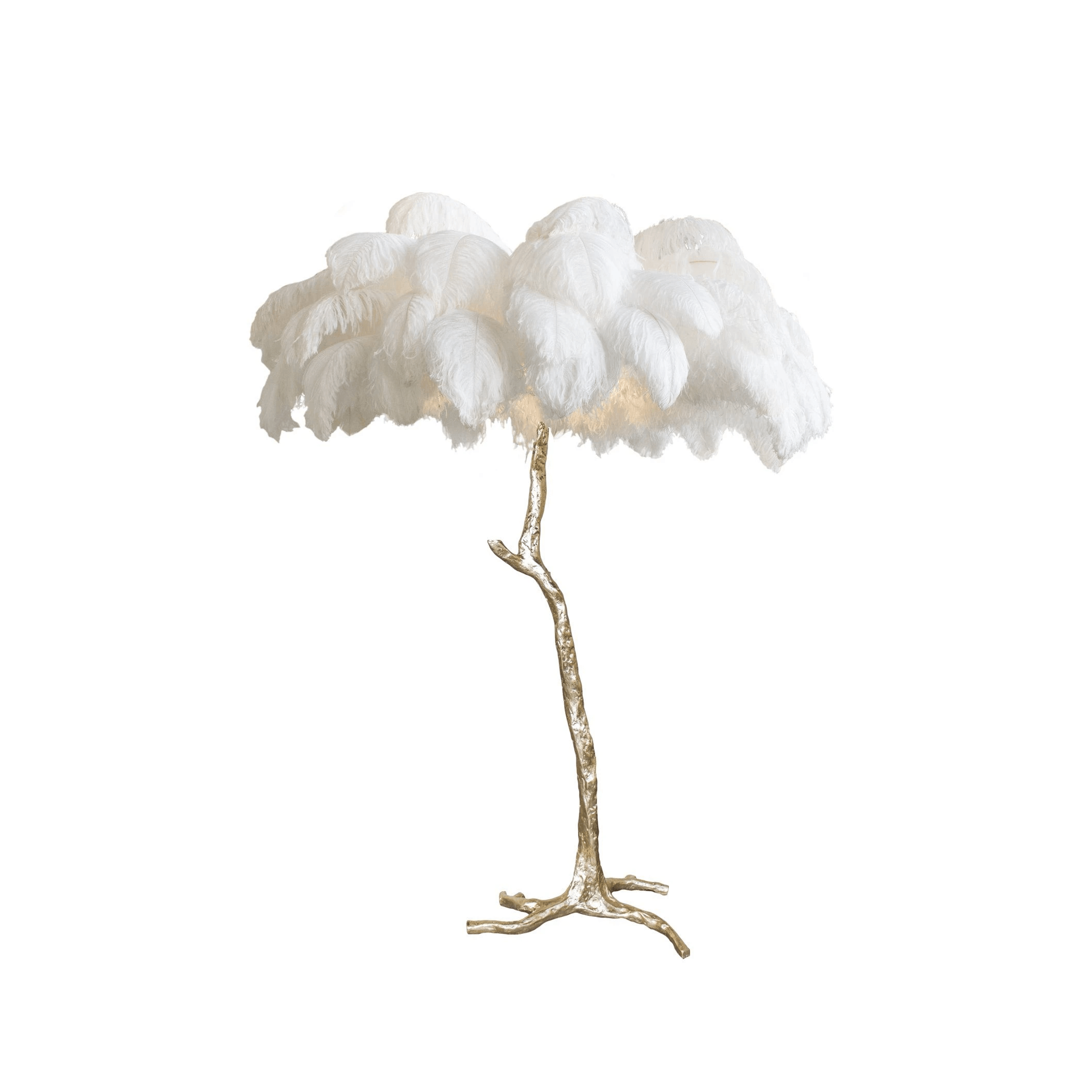 Selis Feather Brass Floor Lamp-Neutral Decor