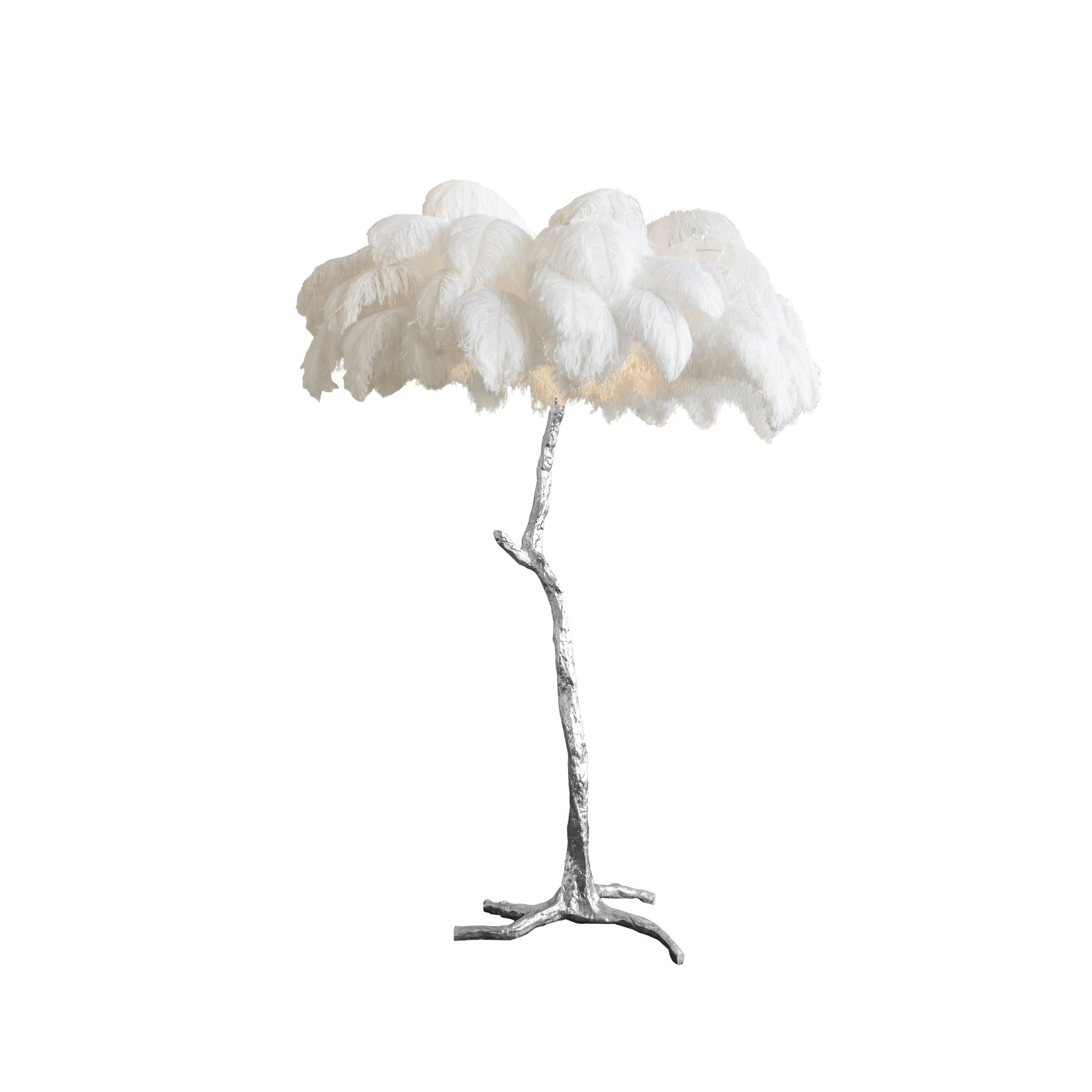 Selis Feather Brass Floor Lamp-Neutral Decor