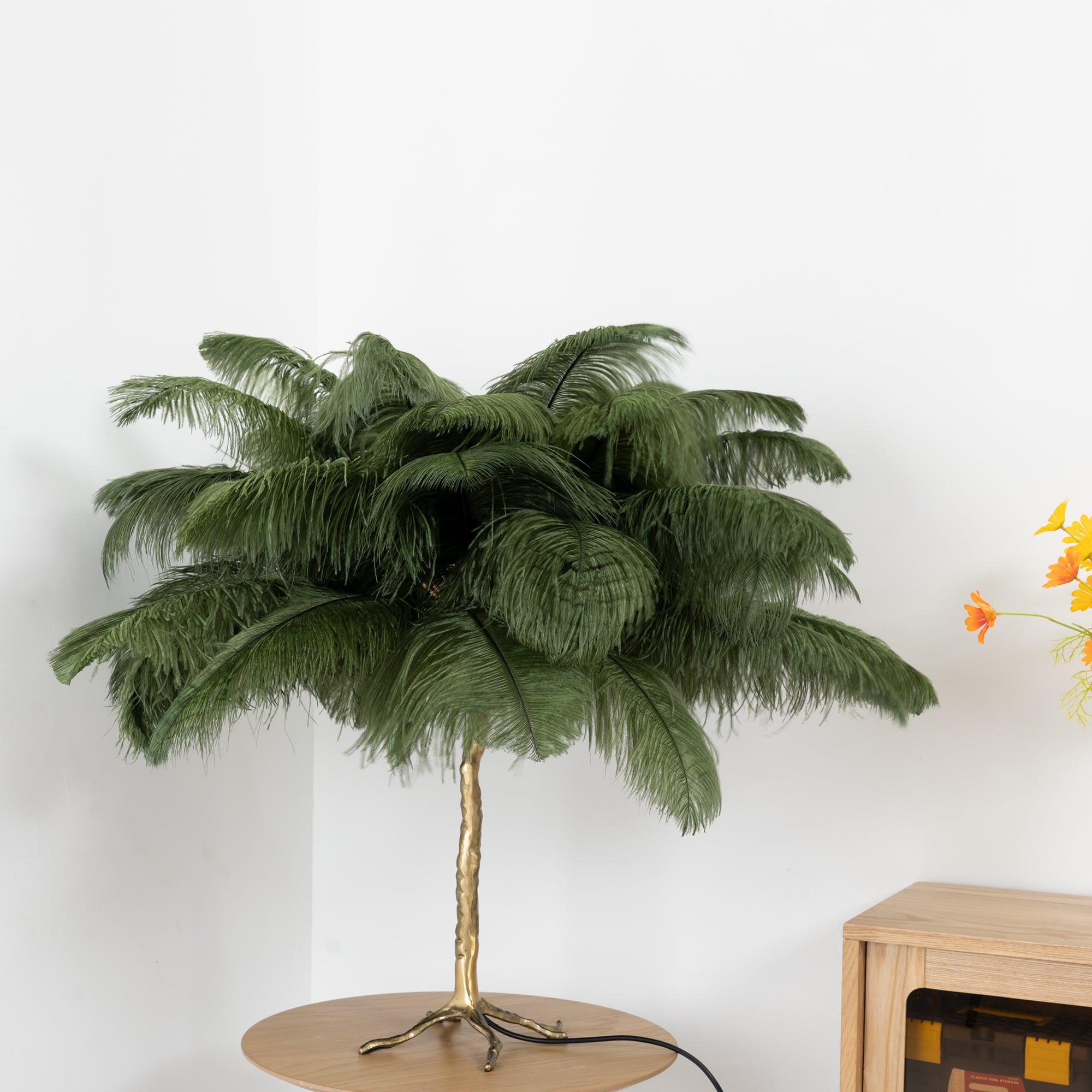 Keveno Brass Feather Elegant Table Lamp-Neutral Decor
